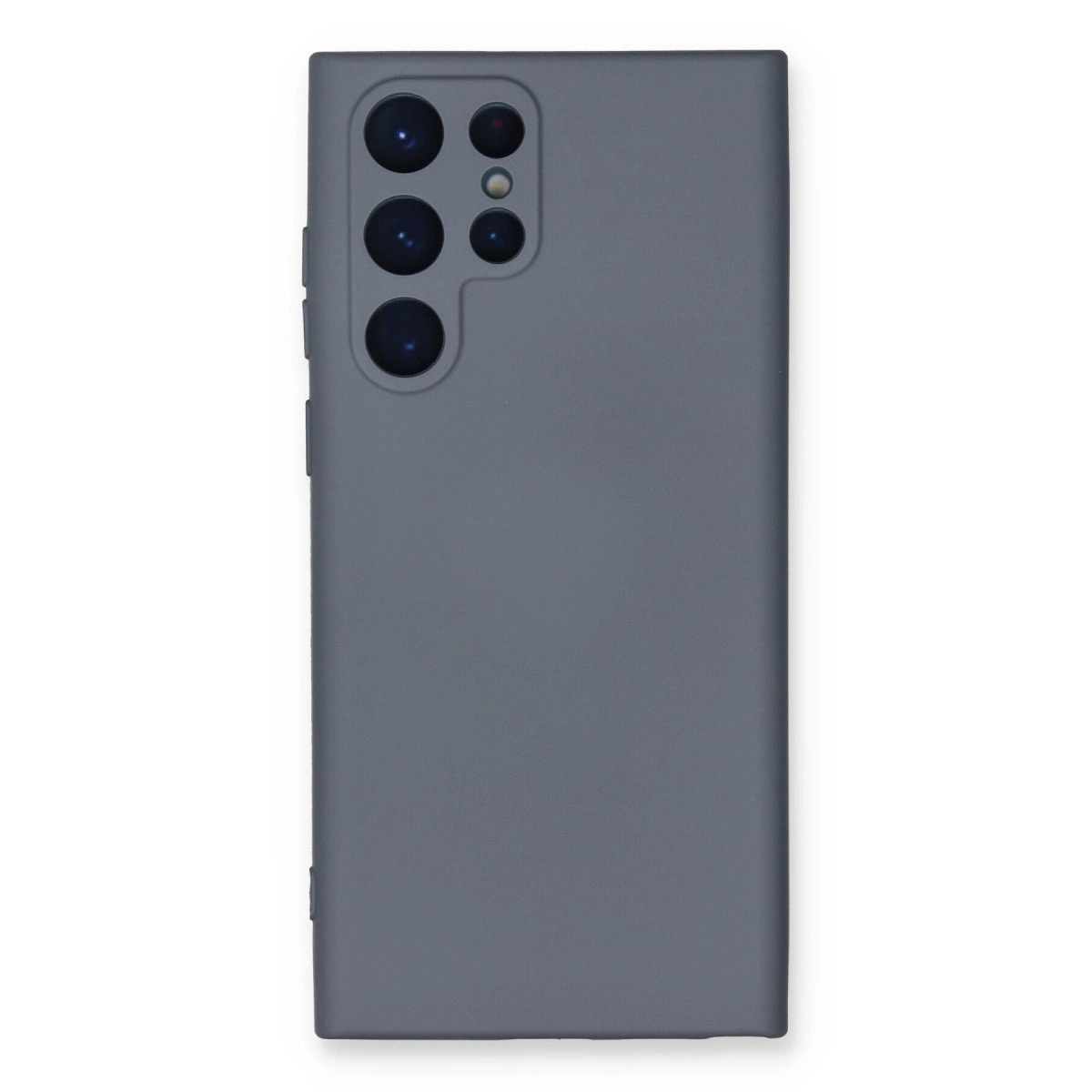 Beş lensli kamera modülüne sahip gri telefon kılıfı.