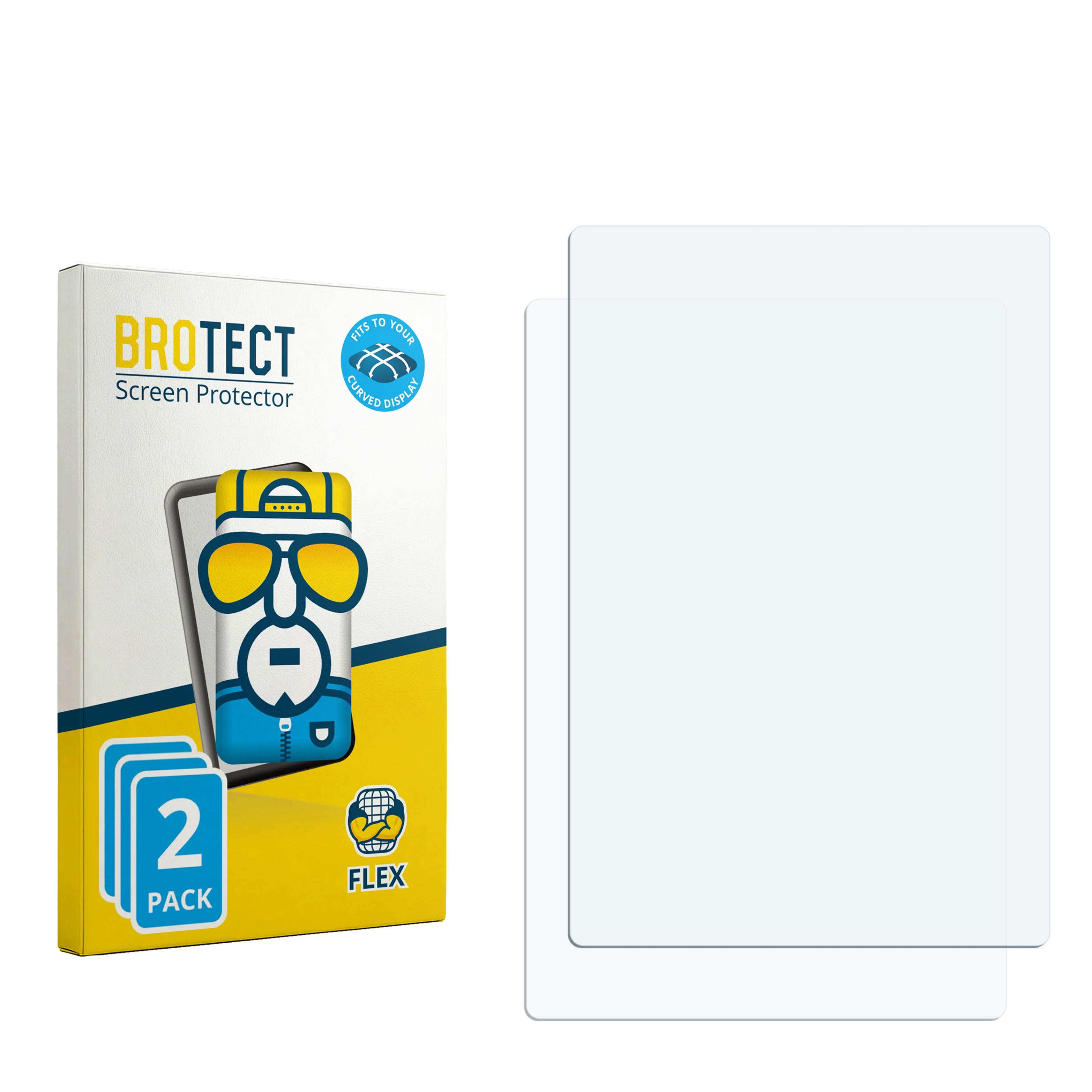Verpackung mit Displayschutzfolien und Aufdruck 'BROTECT'.