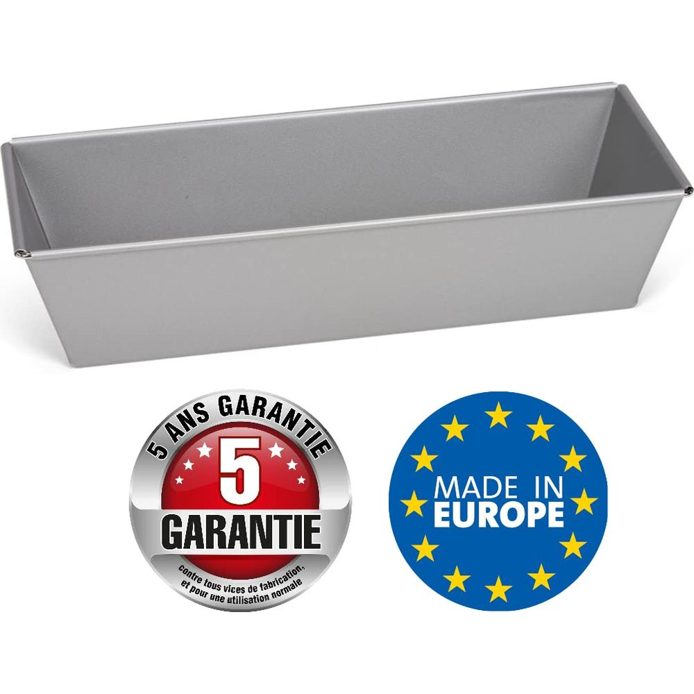 Szara forma do pieczenia chleba z gwarancją 5 lat i znakiem Made in Europe.