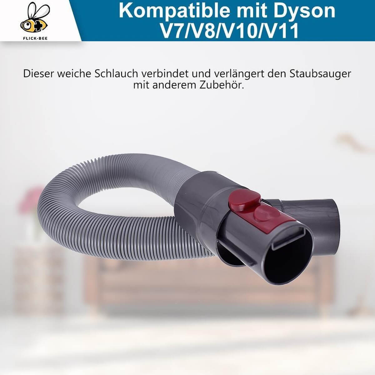 Tuyau flexible gris pour aspirateur Dyson V7/V8/V10/V11.