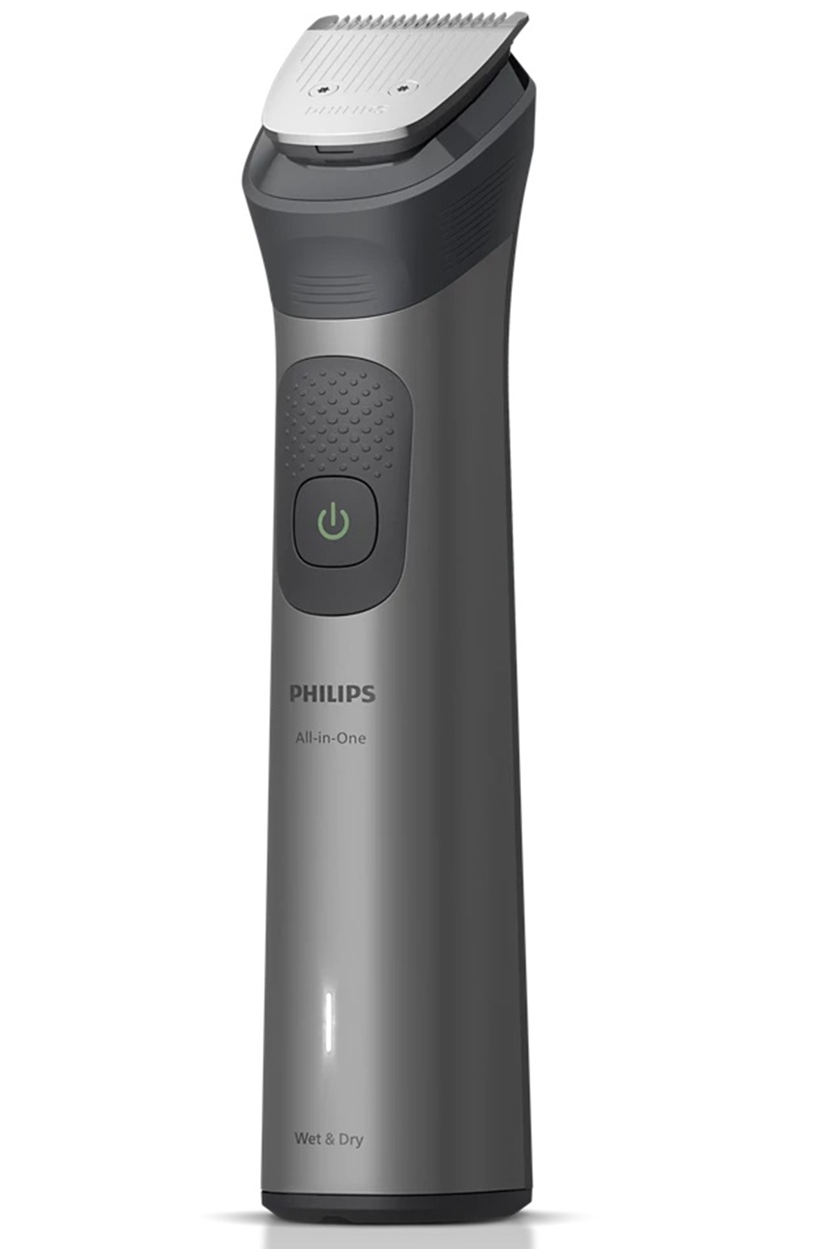 Islak ve Kuru işlevli gri Philips Hepsi Bir Arada düzeltici ve güç düğmesi.