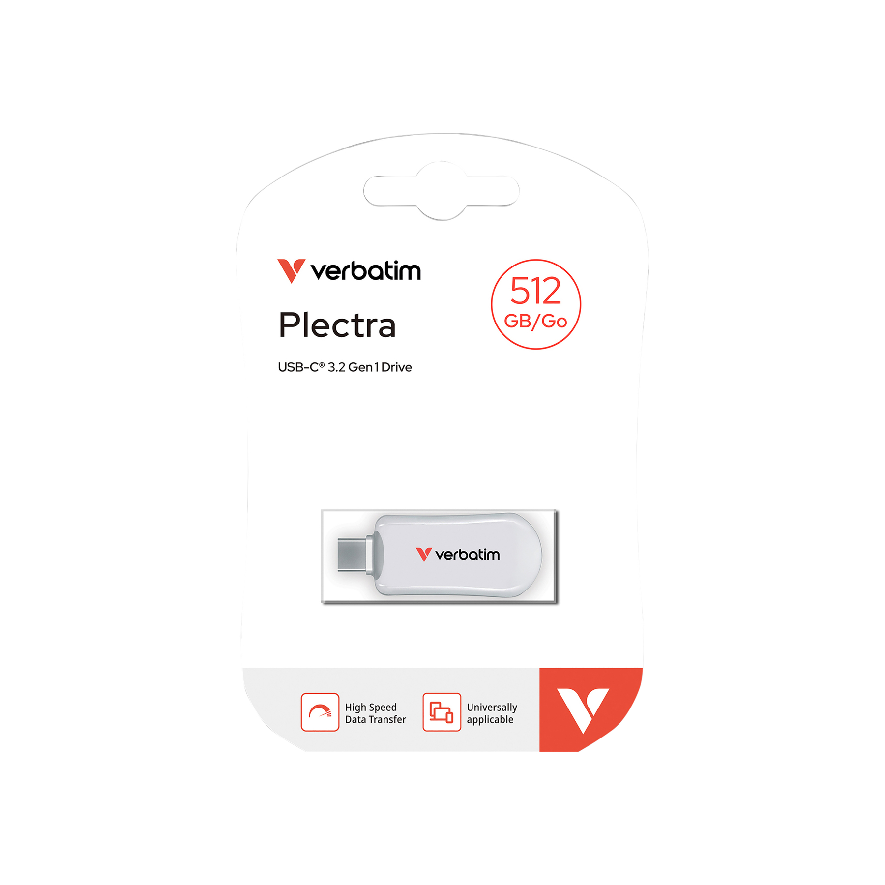 Unità Verbatim Plectra 512 GB USB-C 3.2 Gen 1 con trasferimento dati veloce.