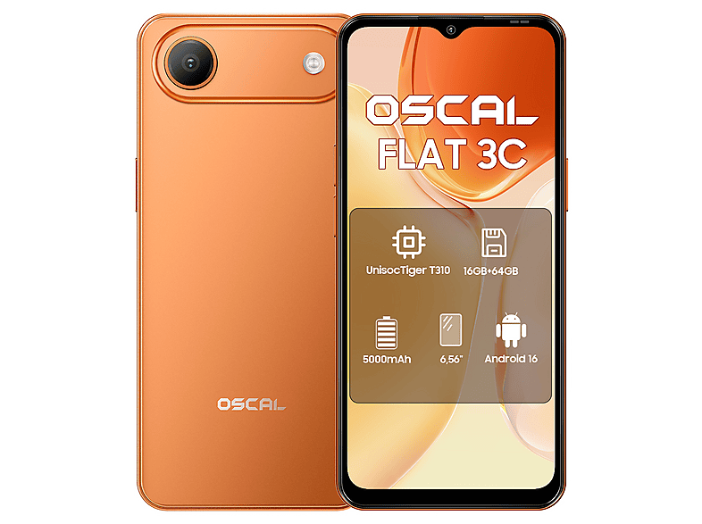 OSCAL FLAT 3C 64 GB Orange Dual SIM