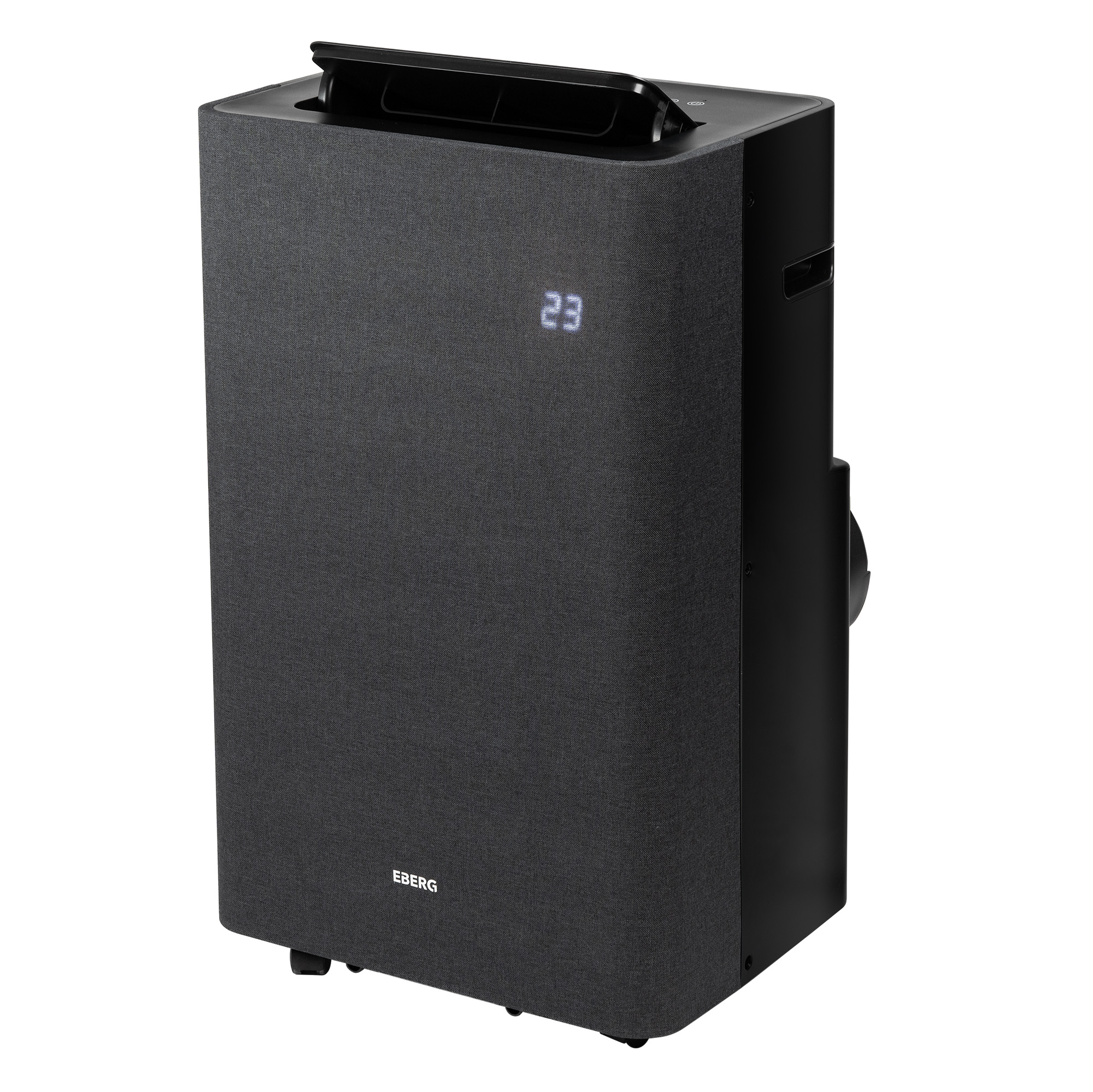 Ciemny, prostokątny osuszacz powietrza wyświetlający liczbę 23.