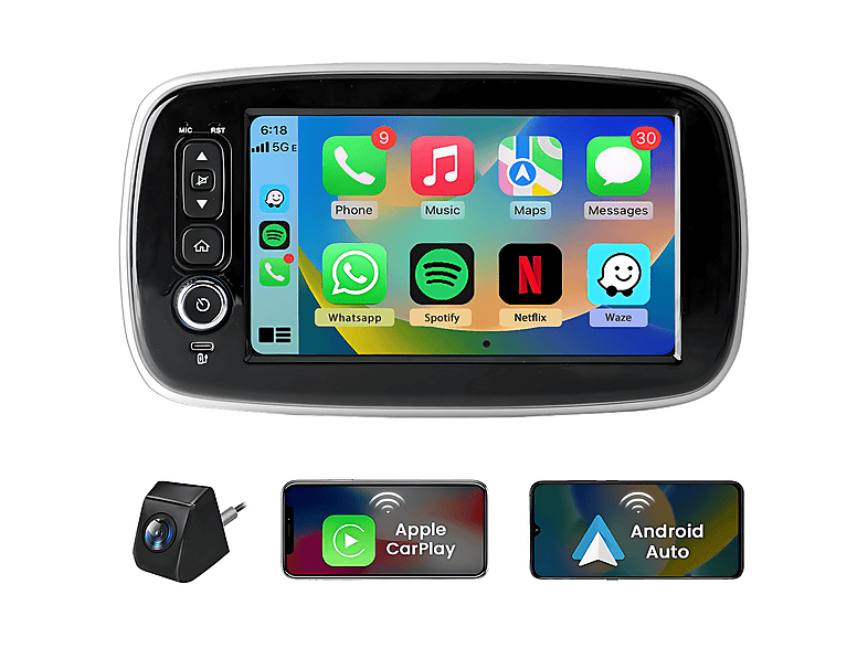 AWESAFE Für Benz Smart Forfour Fortwo 453/2014-2020 Autoradio 64 GB, FM ...