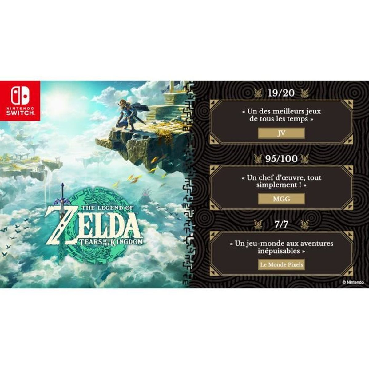 Link su un'isola fluttuante per il gioco "The Legend of Zelda: Tears of the Kingdom"