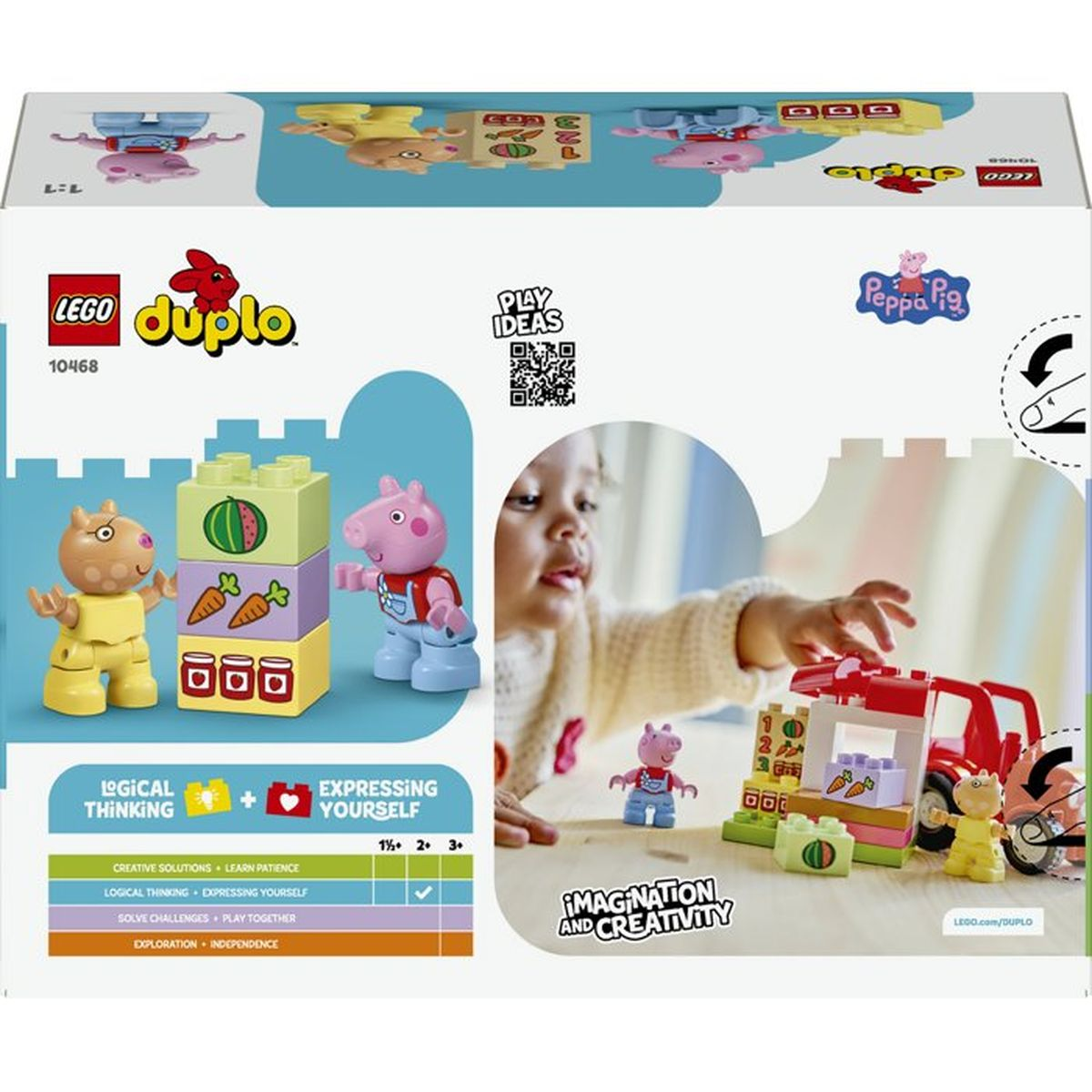 Pudełko z zabawkami LEGO Duplo Peppa Pig z figurkami, klockami i dzieckiem