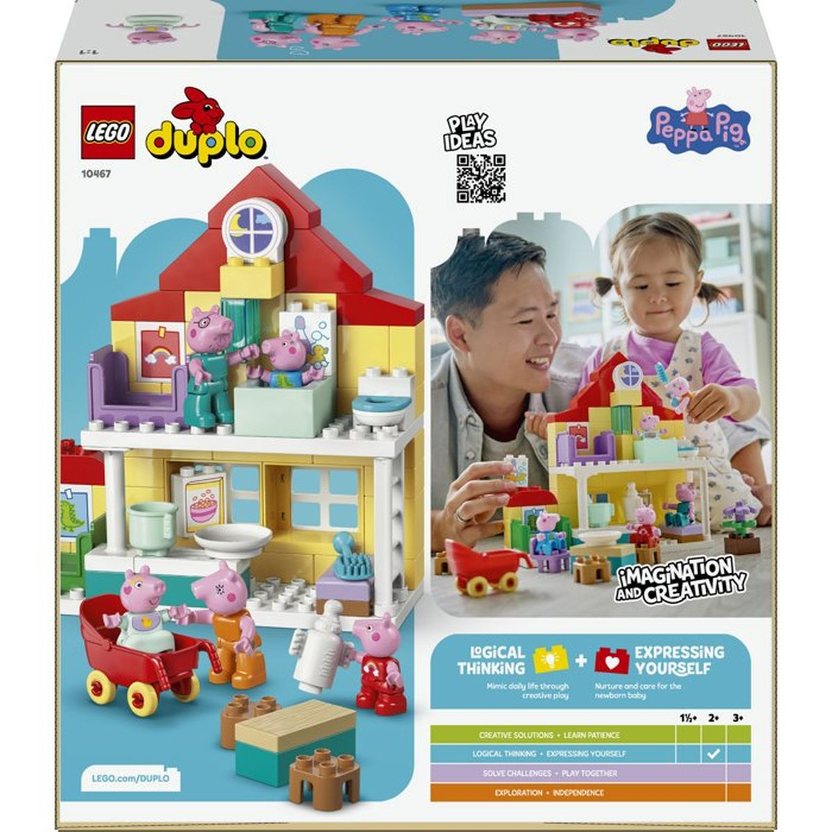 Zabawka dom LEGO Duplo Peppa Pig z dziećmi i rodzicami.
