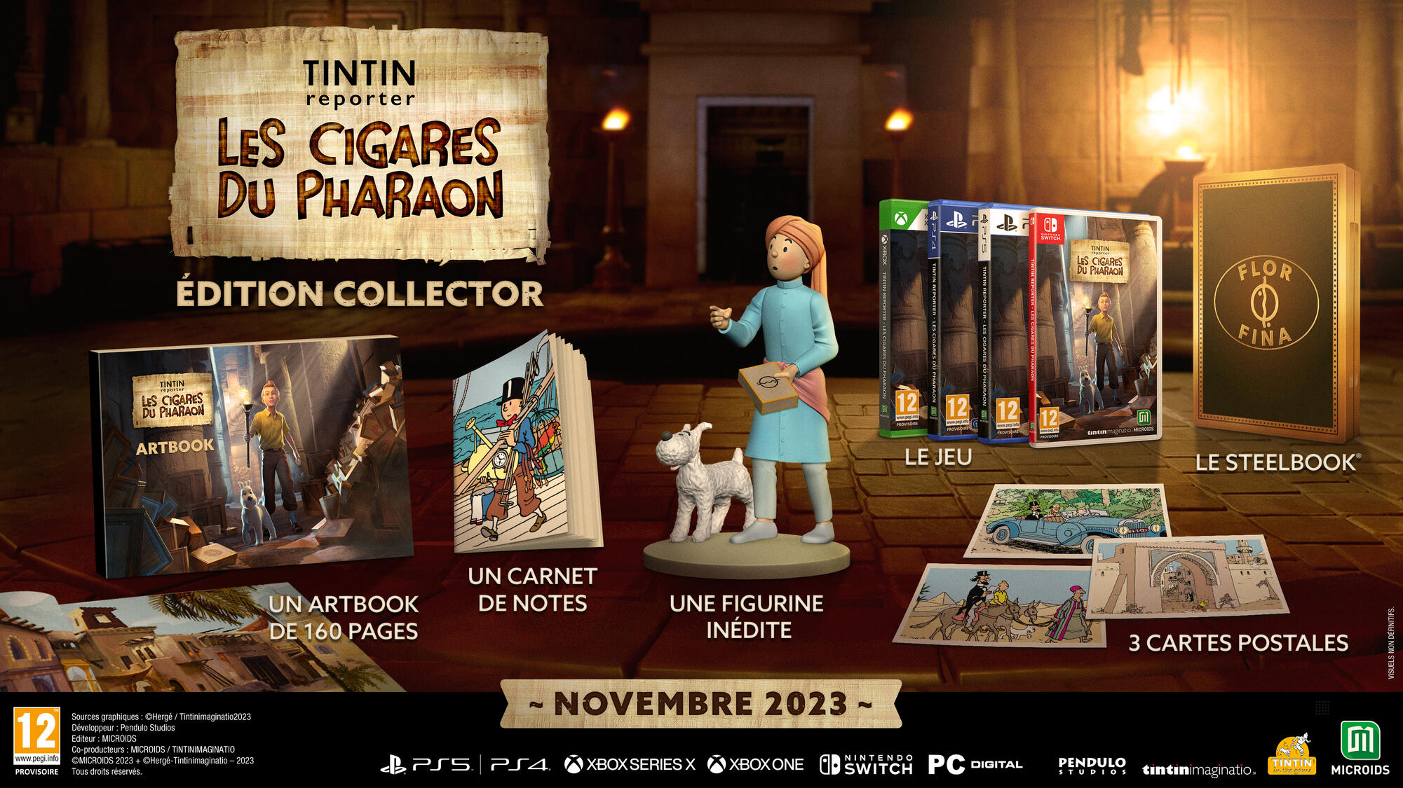Edizione da Collezione di Tintin: I Sigari del Faraone con artbook, taccuino, statuetta, giochi e steelbook.