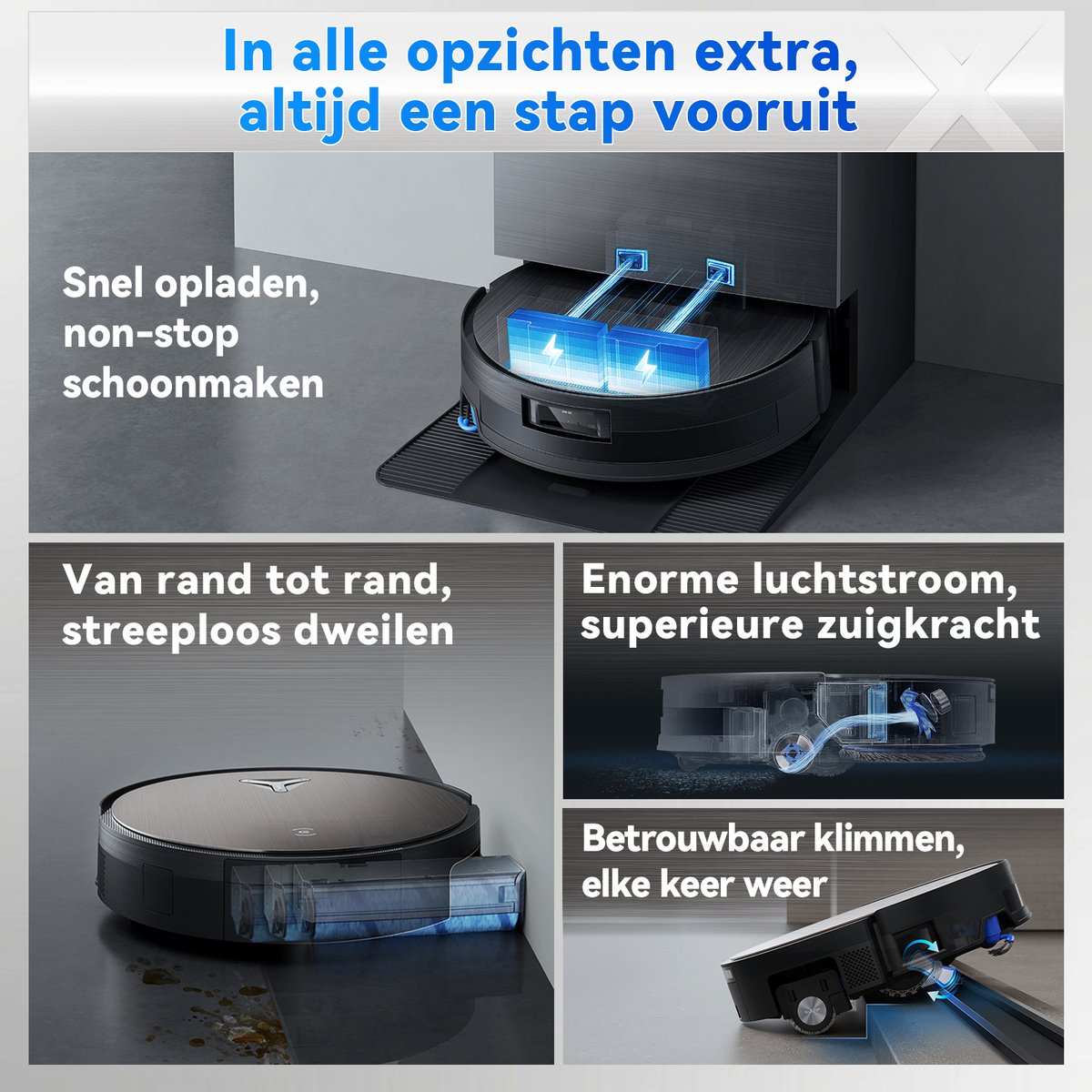 Un aspirateur robot charge, lave et franchit les obstacles. Aperçu des fonctions.