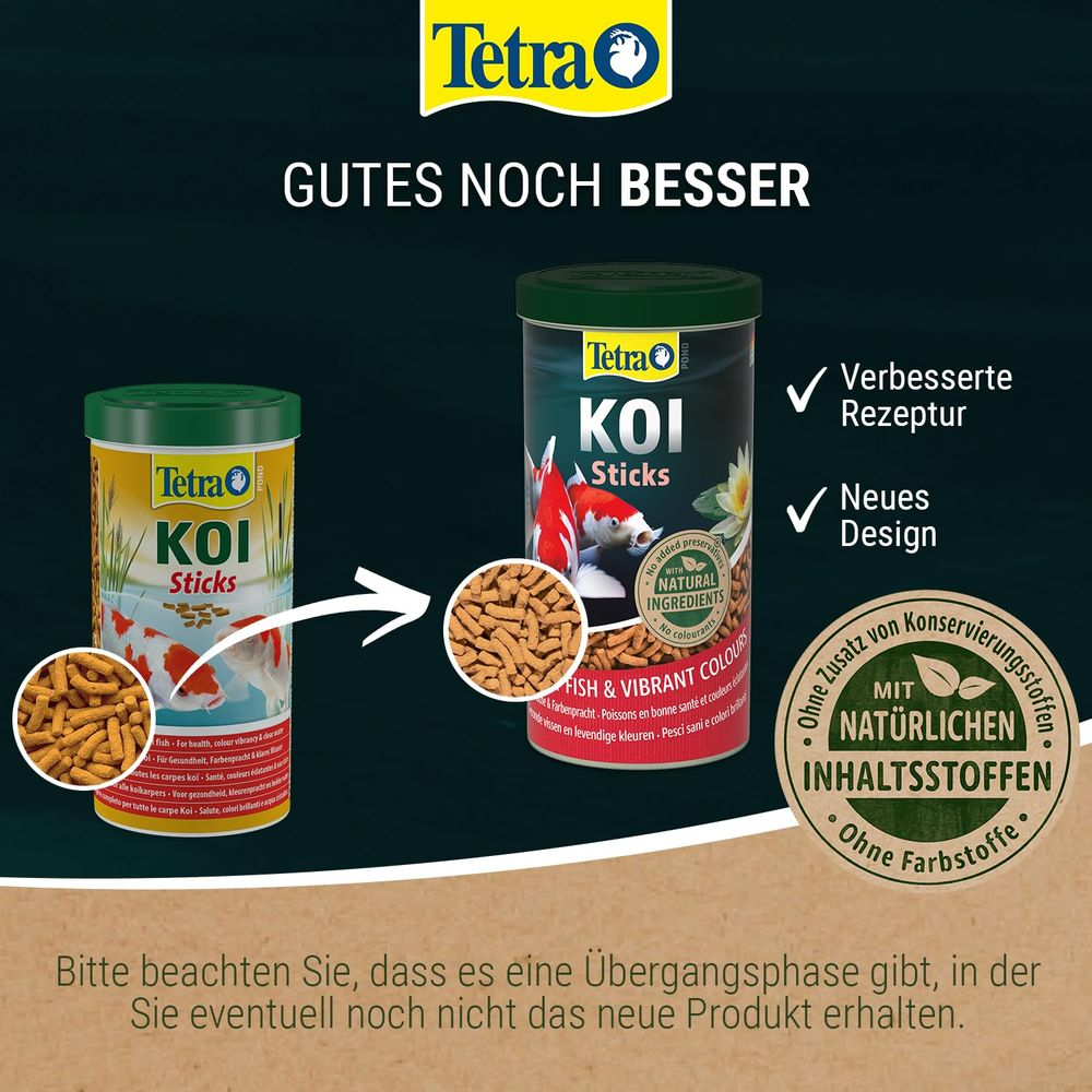 Tetra Koi Sticks: Neue und verbesserte Rezeptur mit natürlichen Inhaltsstoffen.