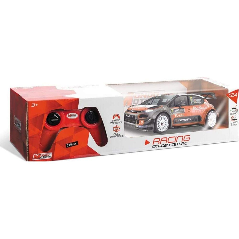 Verpackung mit ferngesteuertem Auto Citroën C3 WRC und rotem Controller.