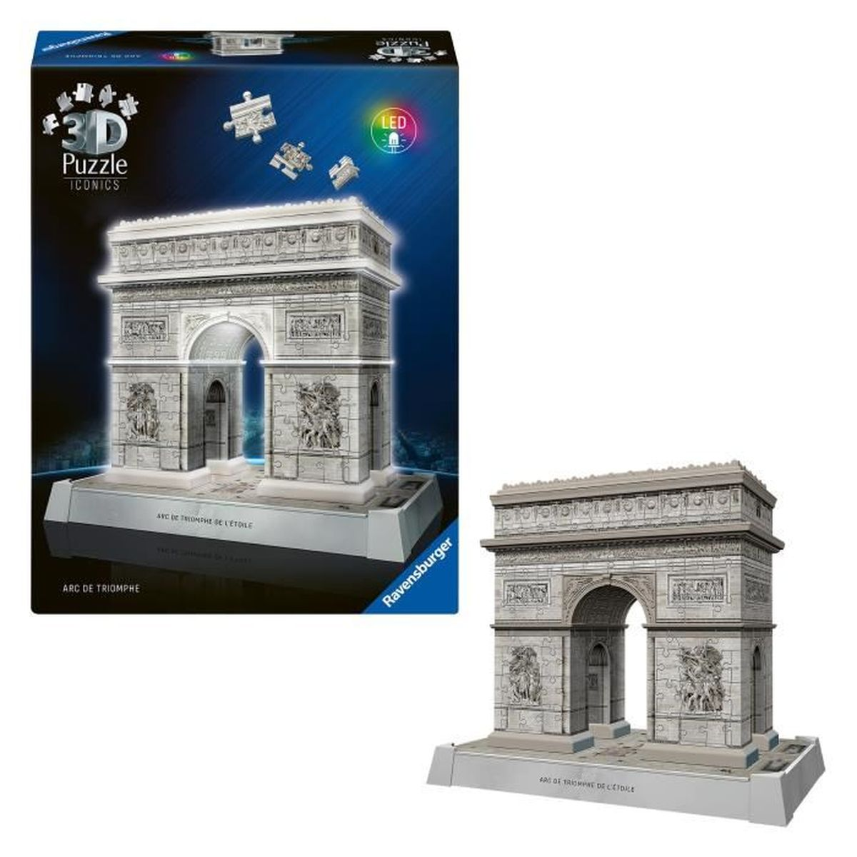 3D Puzzle des Arc de Triomphe mit LED und Box.
