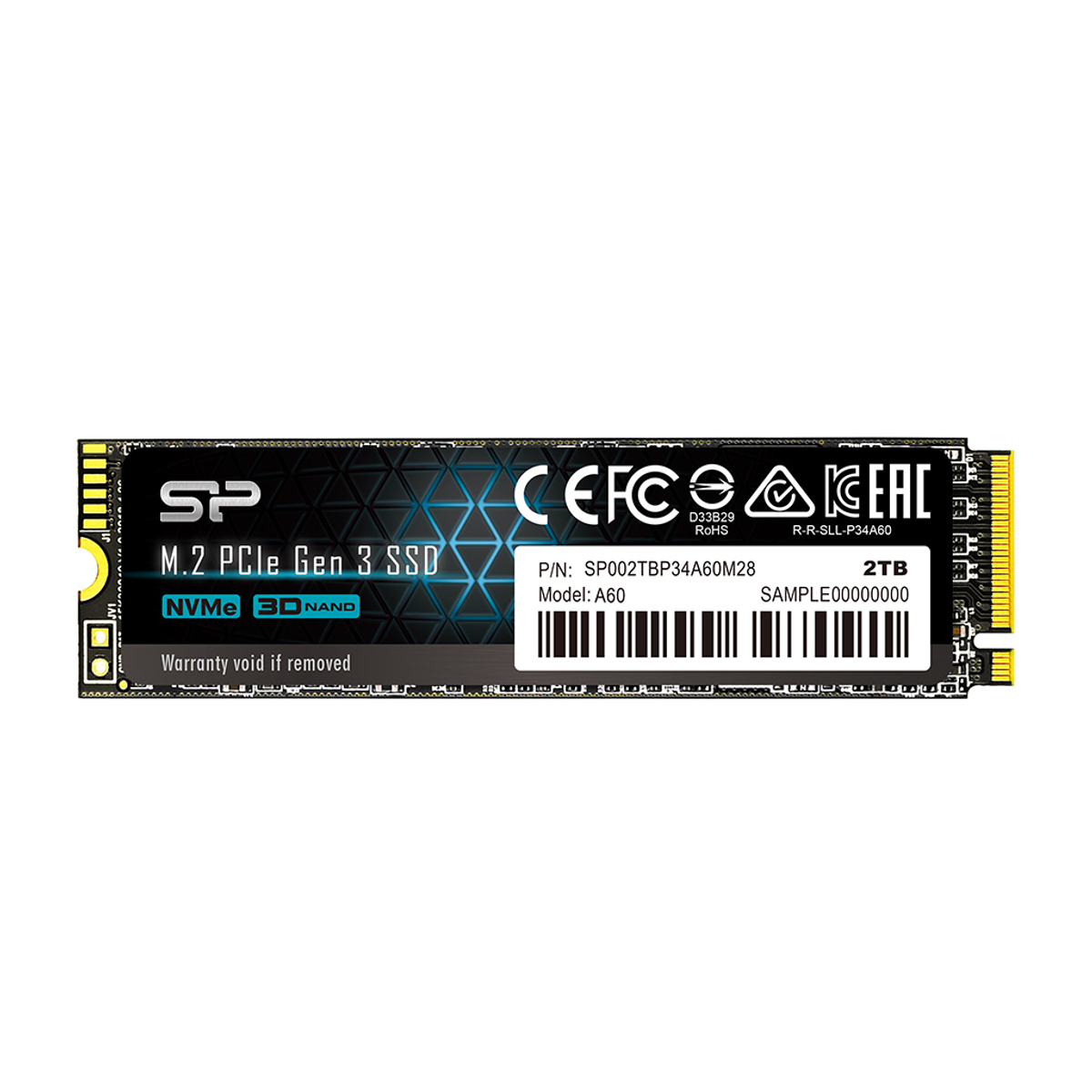 Dysk SSD SP M.2 PCIe Gen 3, 2TB, NVMe 3D NAND, model A60, z naklejką utraty gwarancji.