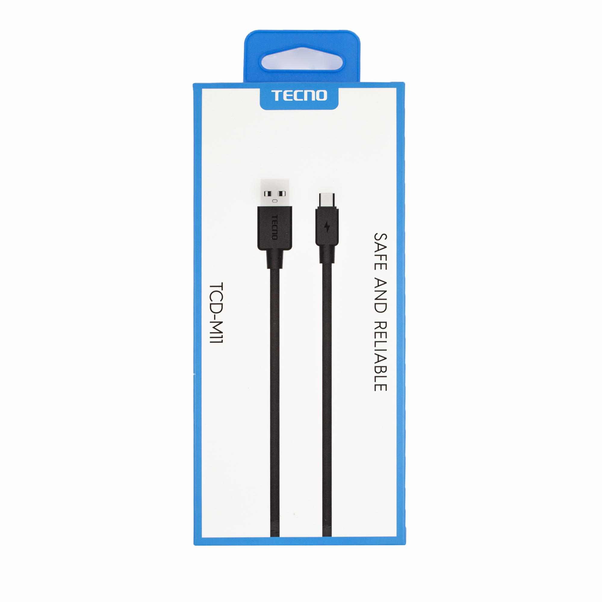 Tecno markalı ambalaj, USB ve Type-C kablosu, TCD-M11.