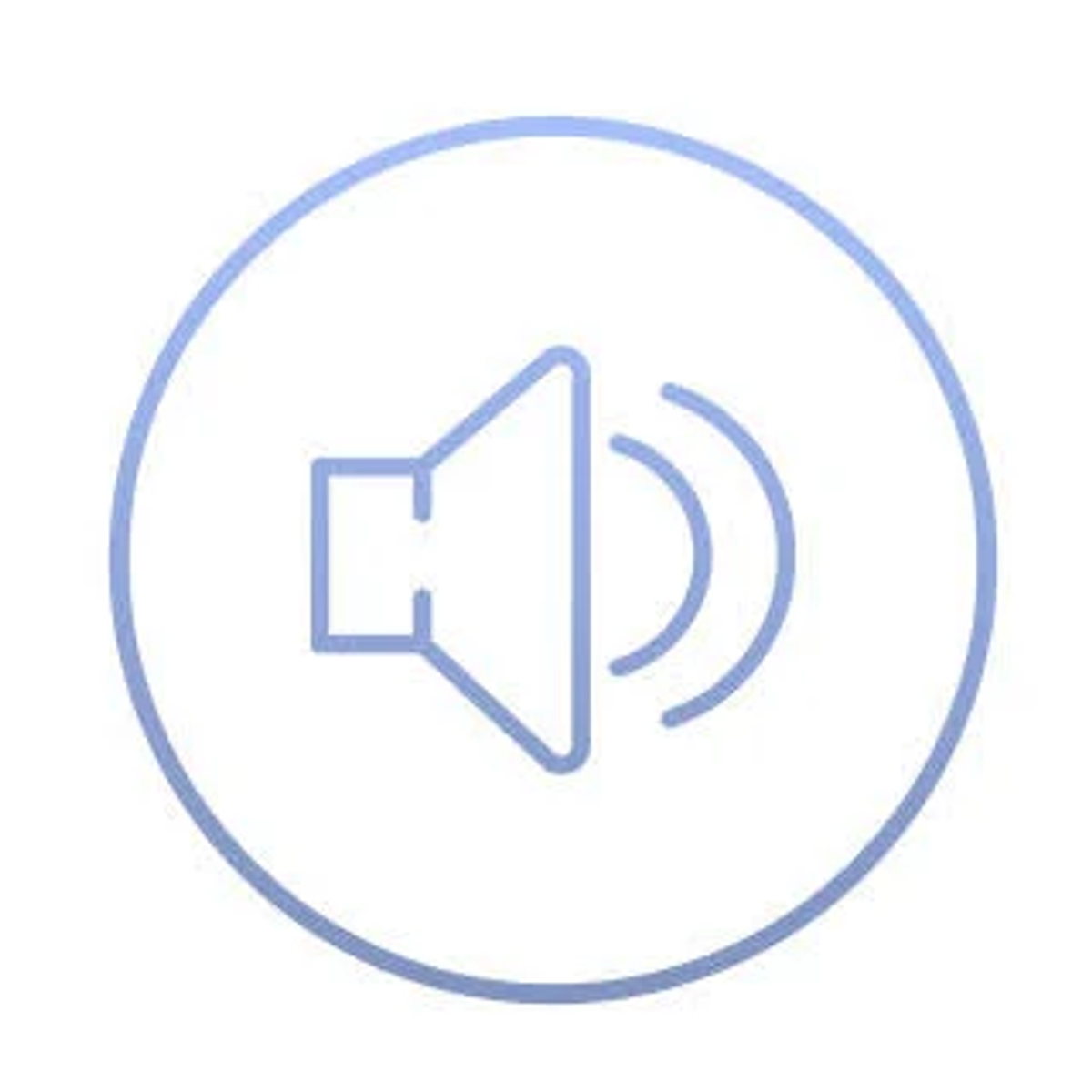 Un icono de altavoz con ondas sonoras sobre fondo blanco.