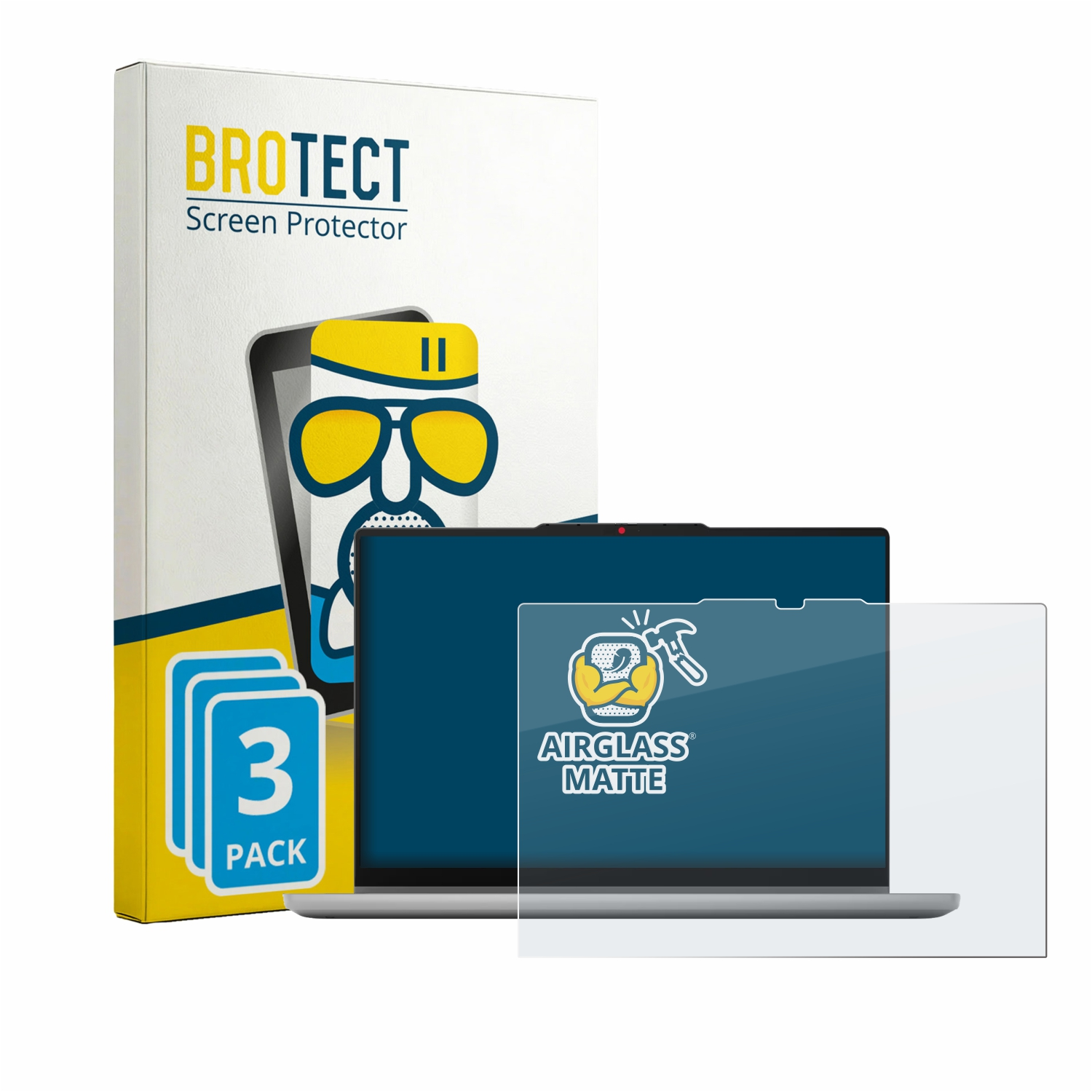 BROTECT Displayschutzfolie für Laptops, 3er-Pack, matt.