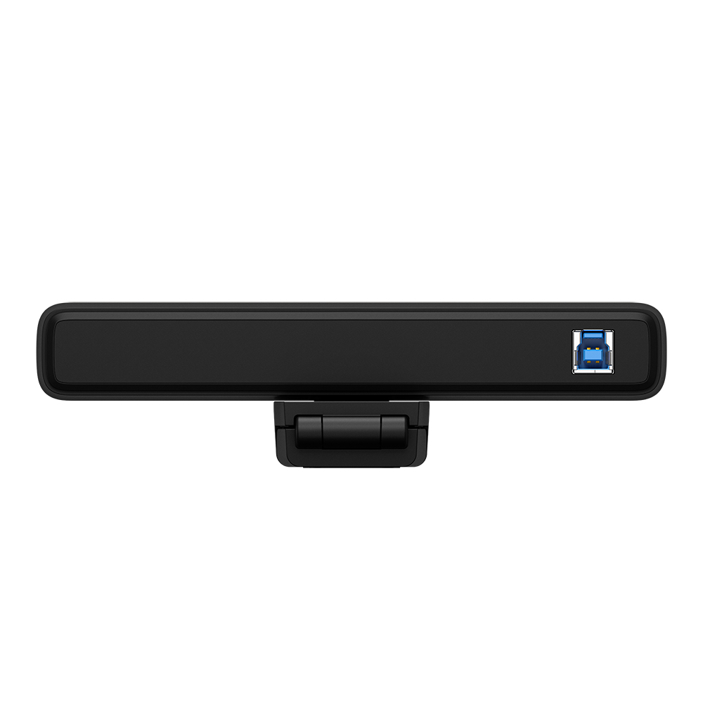 Hub USB nero con porta USB 3.0 blu e cerniera.
