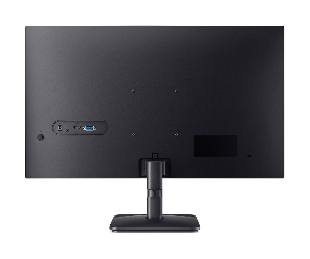 HDMI ve VGA gibi bağlantı noktalarını gösteren siyah monitörün arkası.