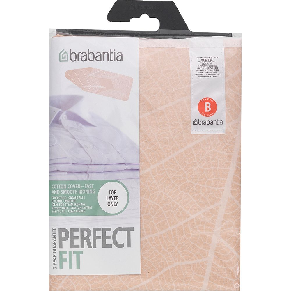 Housse de table à repasser Brabantia rose à motif de feuilles, taille B.