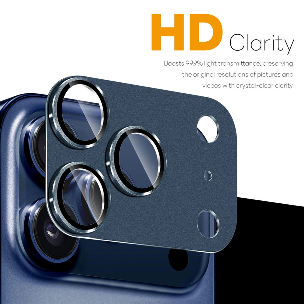 Couvre-objectif de téléphone bleu avec trois lentilles, clarté HD.