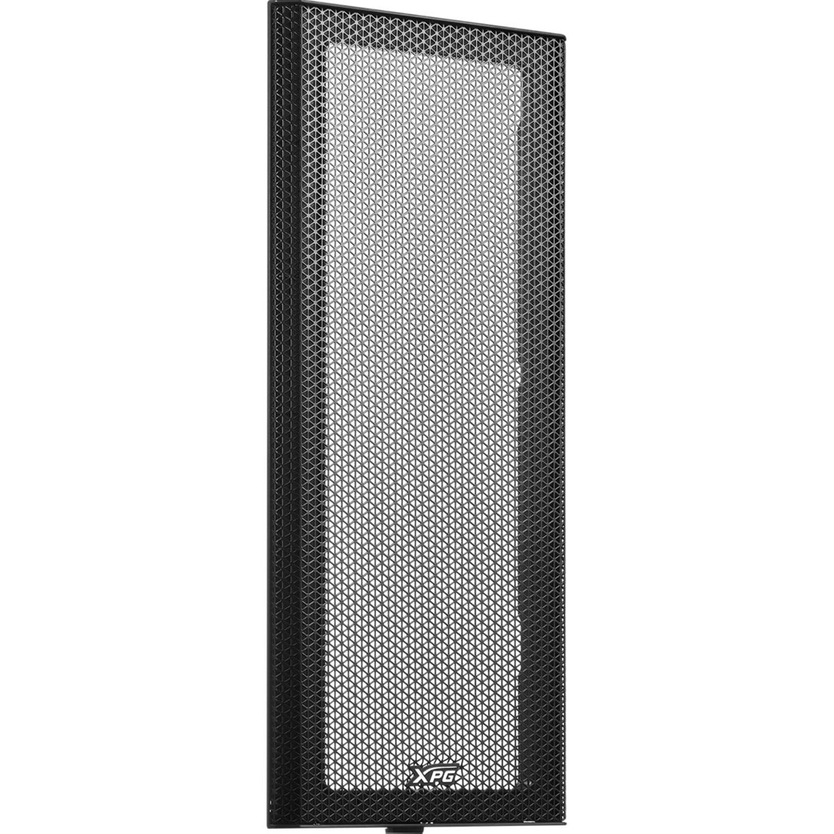 A black, tall rectangular fan grille with a triangular pattern.
