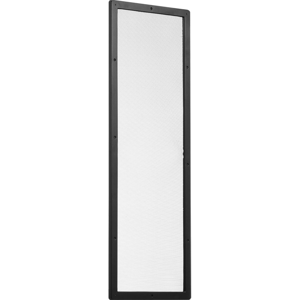 A black rectangular frame with a fine mesh screen inside, set against a white background.