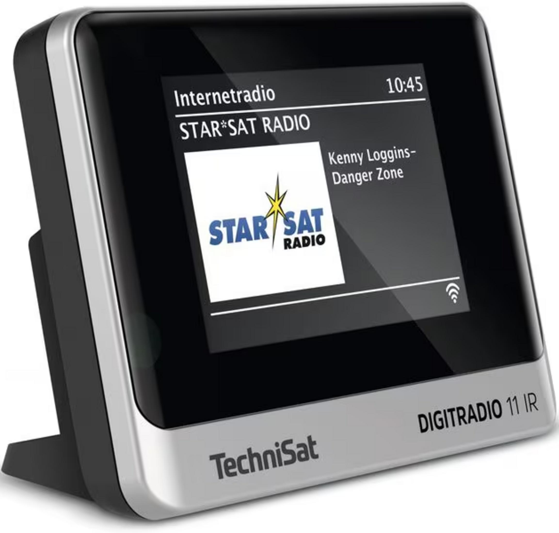 Una radio internet TechniSat DIGITRADIO 11 IR argentata e nera.