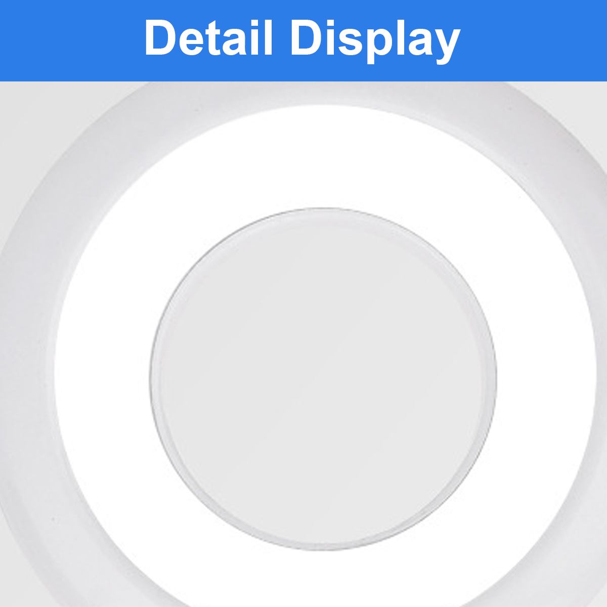 Weiße Kreise im Detail vor einem weißen Hintergrund. Der Text 'Detail Display' ist oben.