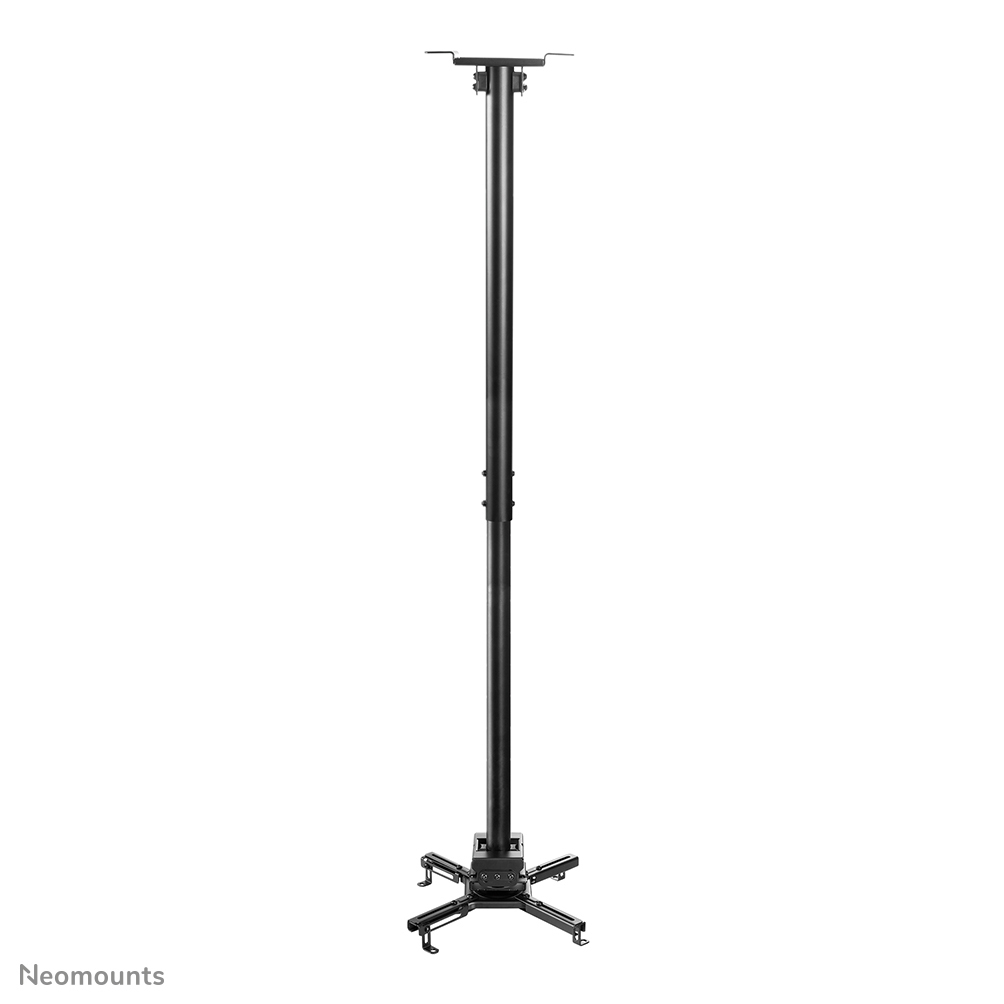 A black projector ceiling mount with an adjustable pole and four arms.