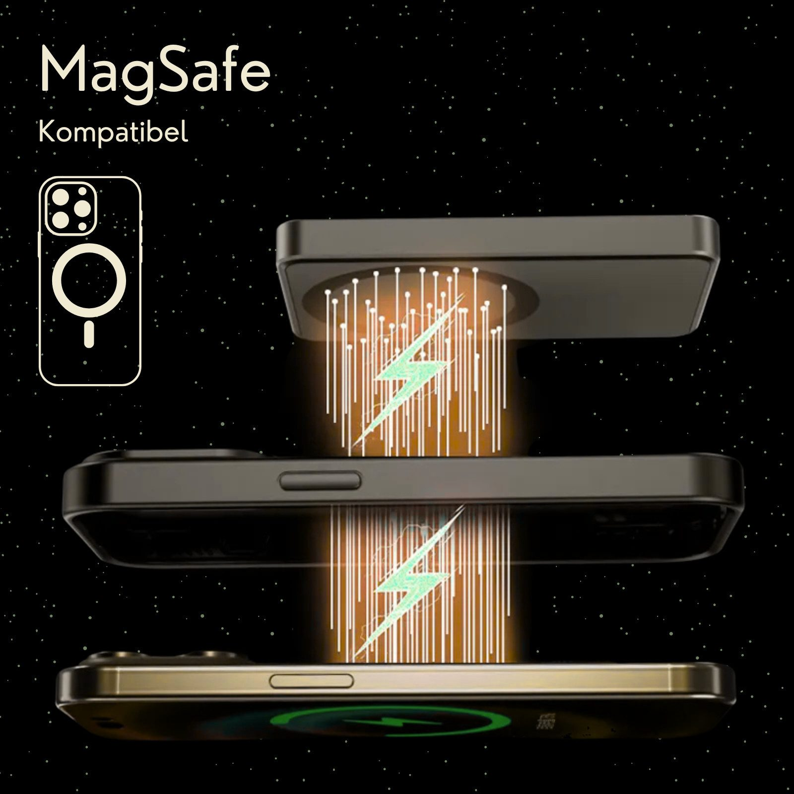 MagSafe kompatibles iPhone mit Ladeanimation.
