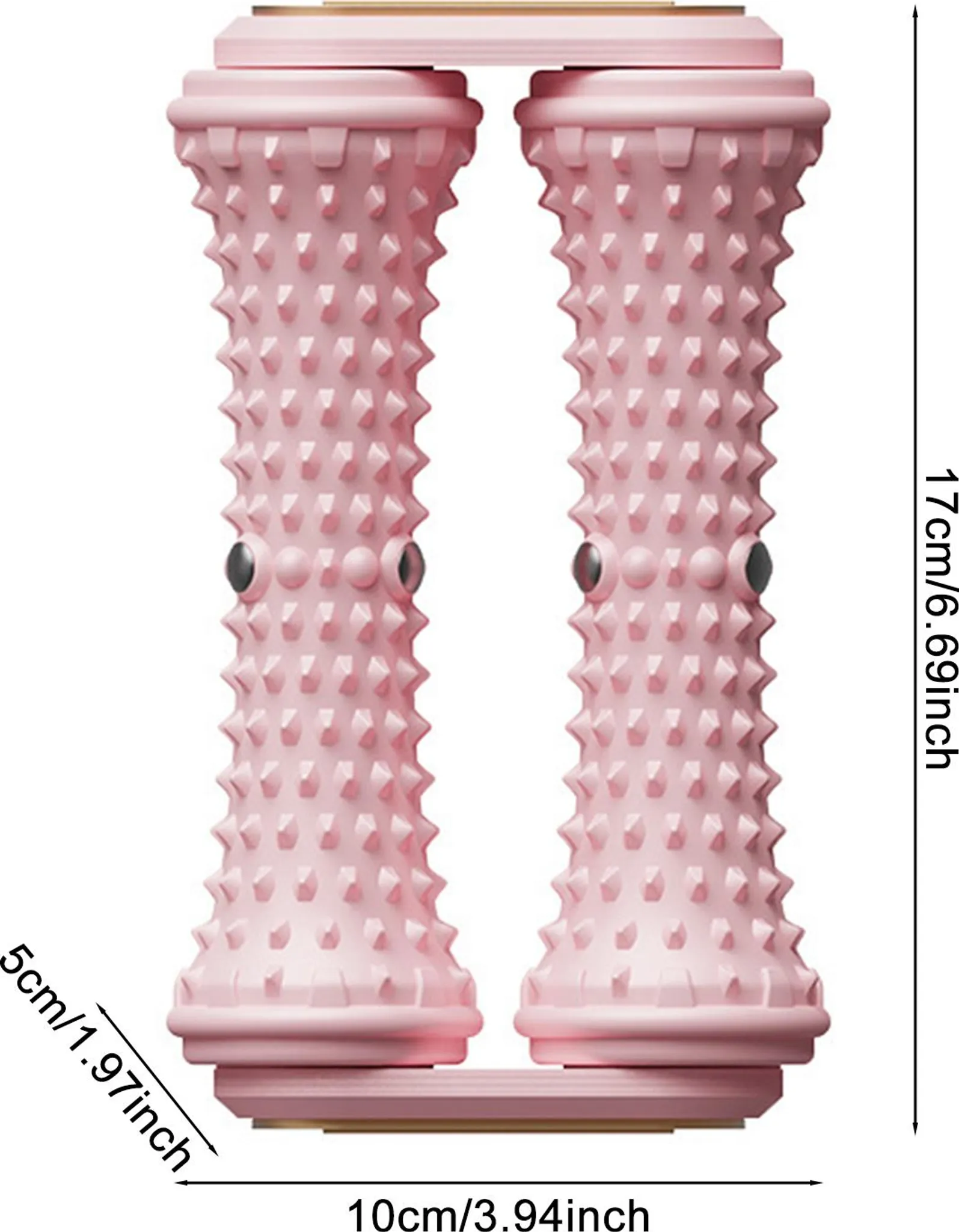 Ein rosa Fußroller-Massagegerät mit strukturierten Spitzen zur Entspannung.