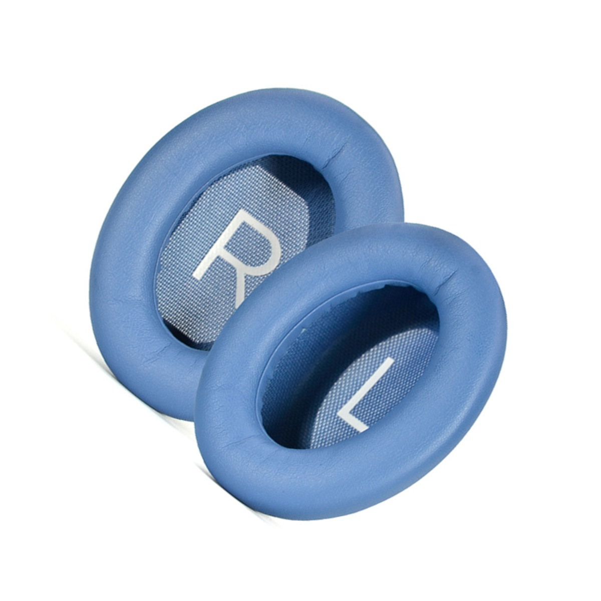Paraorecchie blu per cuffie con marchi R e L.
