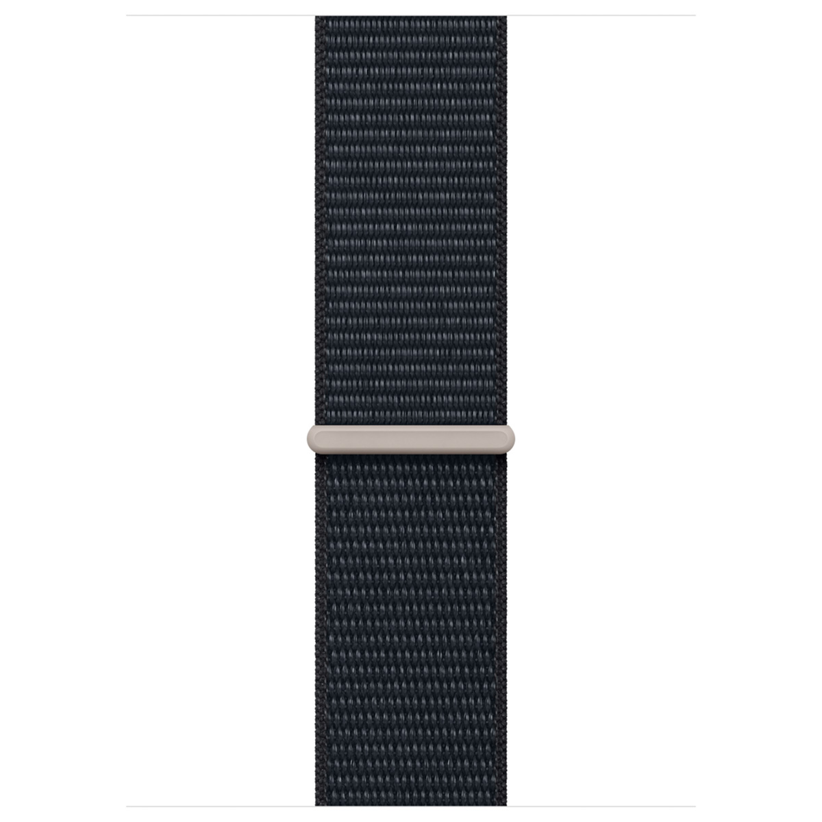Dunkelgraues gewebtes Armband mit einem hellgrauen Metallverschluss.