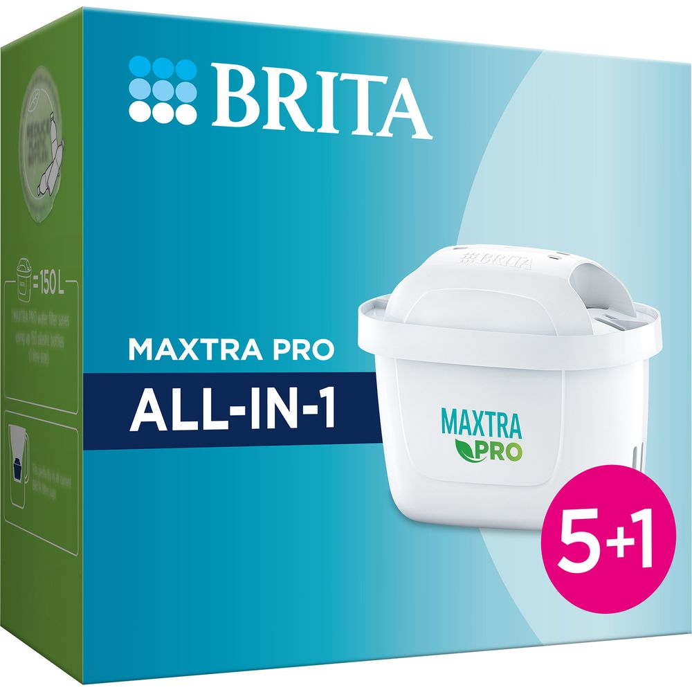 Cartuccia filtro acqua BRITA MAXTRA PRO ALL-IN-1, confezione 5+1.