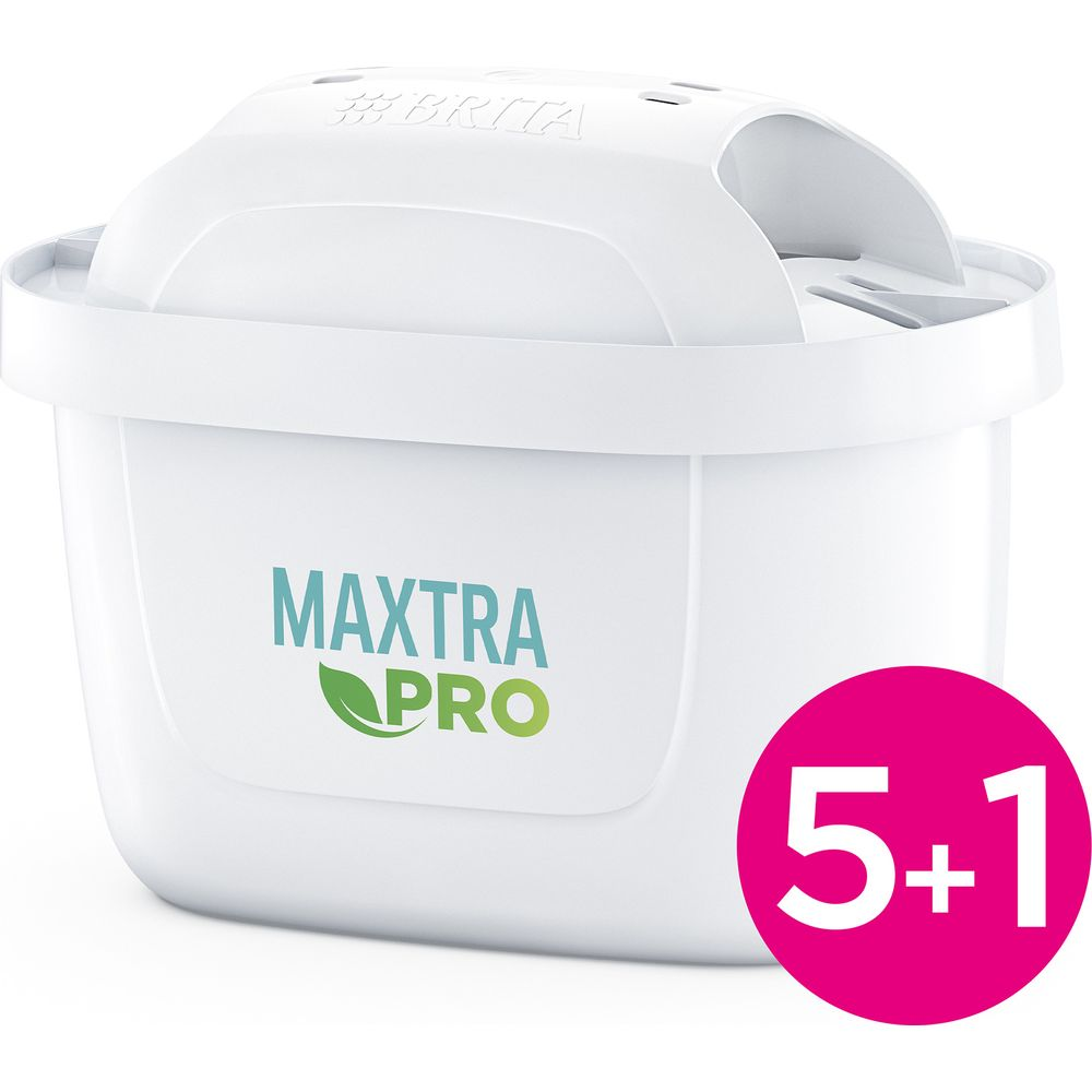 Filtro acqua Brita bianco con scritta Maxtra Pro e 5+1.