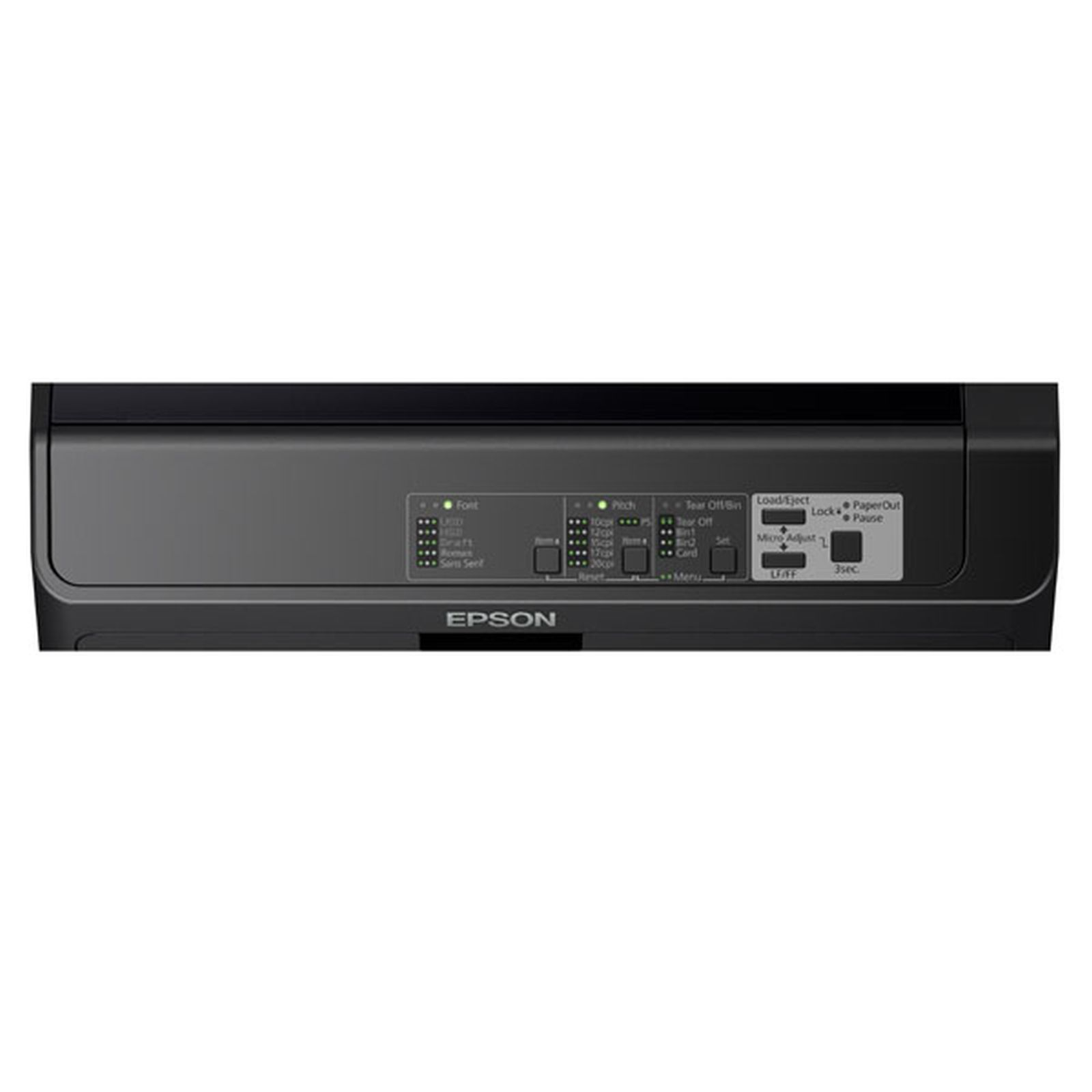 Panel de control de impresora Epson con botones y luces.