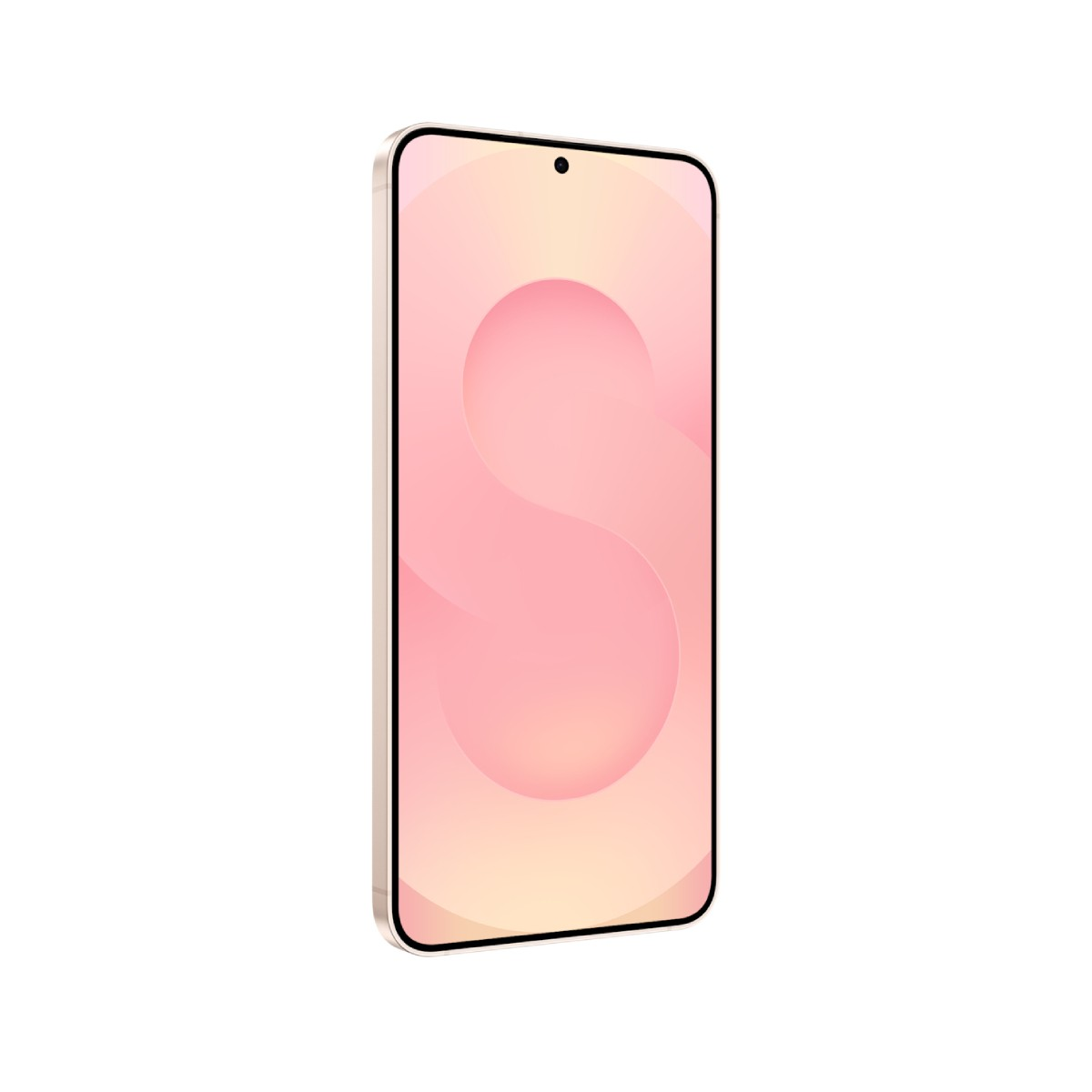 Elegancki smartfon z różowym tłem i złotą ramką.