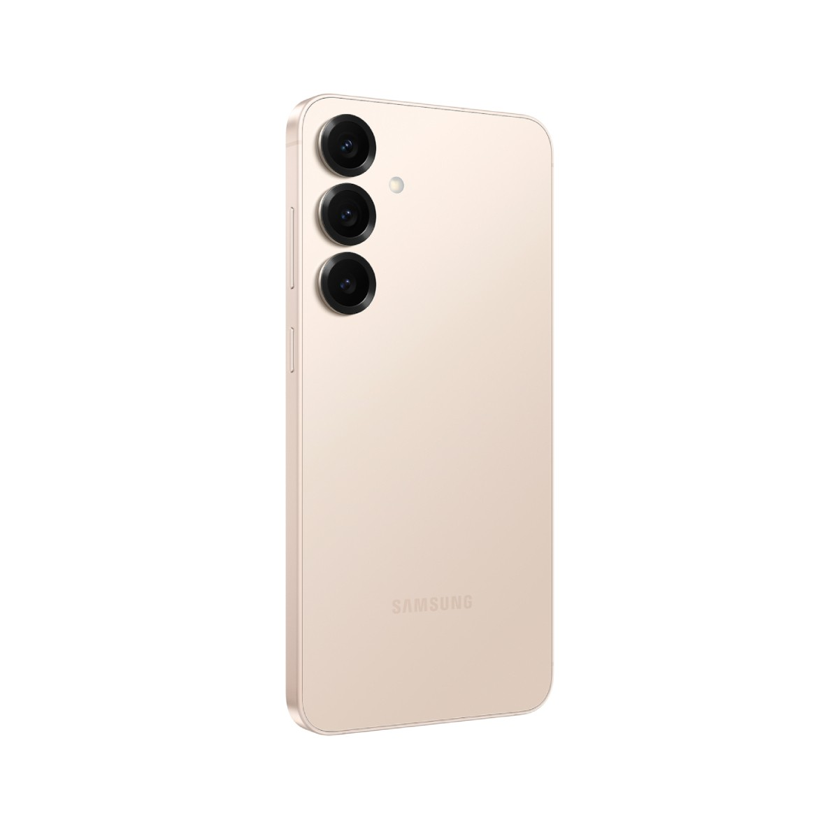 Jasno beżowy smartfon Samsung z trzema aparatami z tyłu.