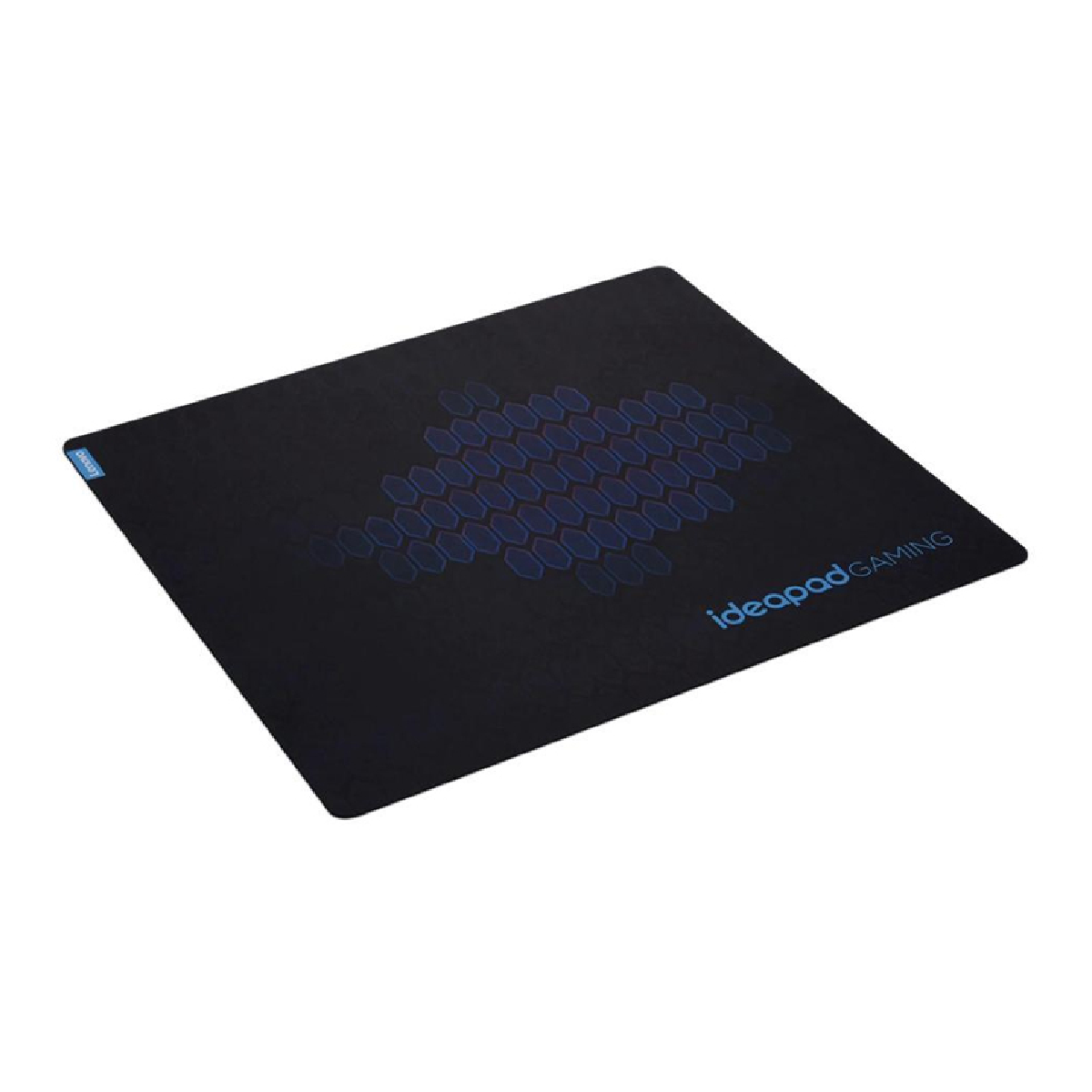 Zwarte muismat met blauw honingraatpatroon en 