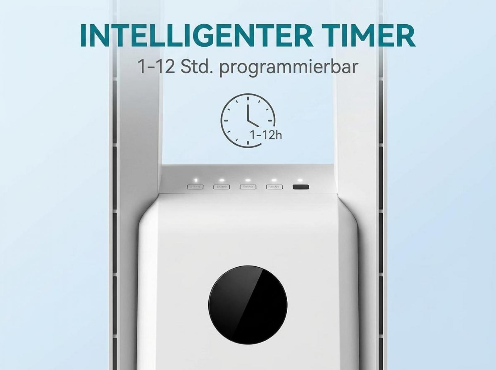 Intelligenter Timer, 1-12 Stunden programmierbar, mit Uhranzeige.