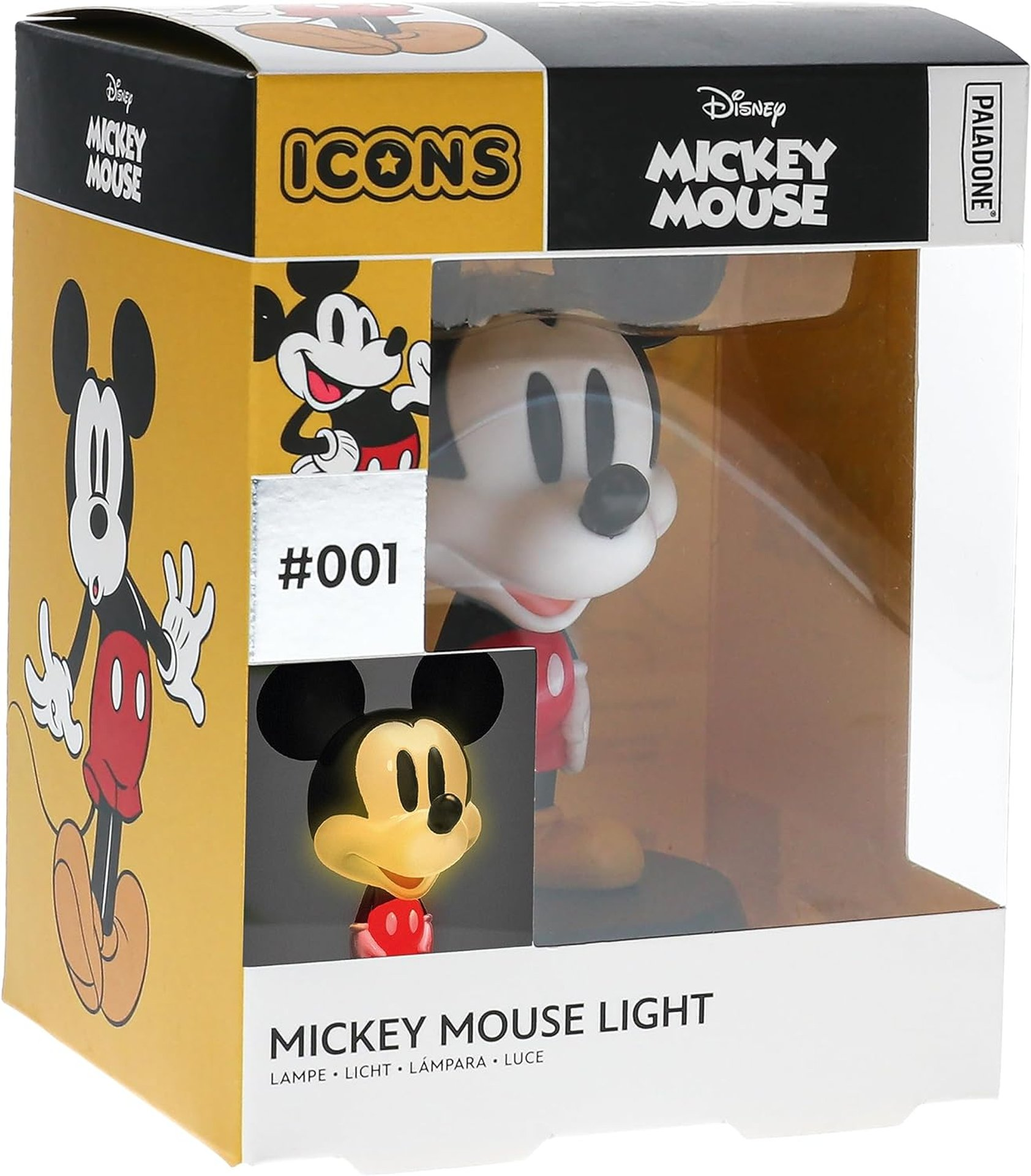Opakowanie lampki Myszki Miki z wizerunkiem produktu i marką Disney.