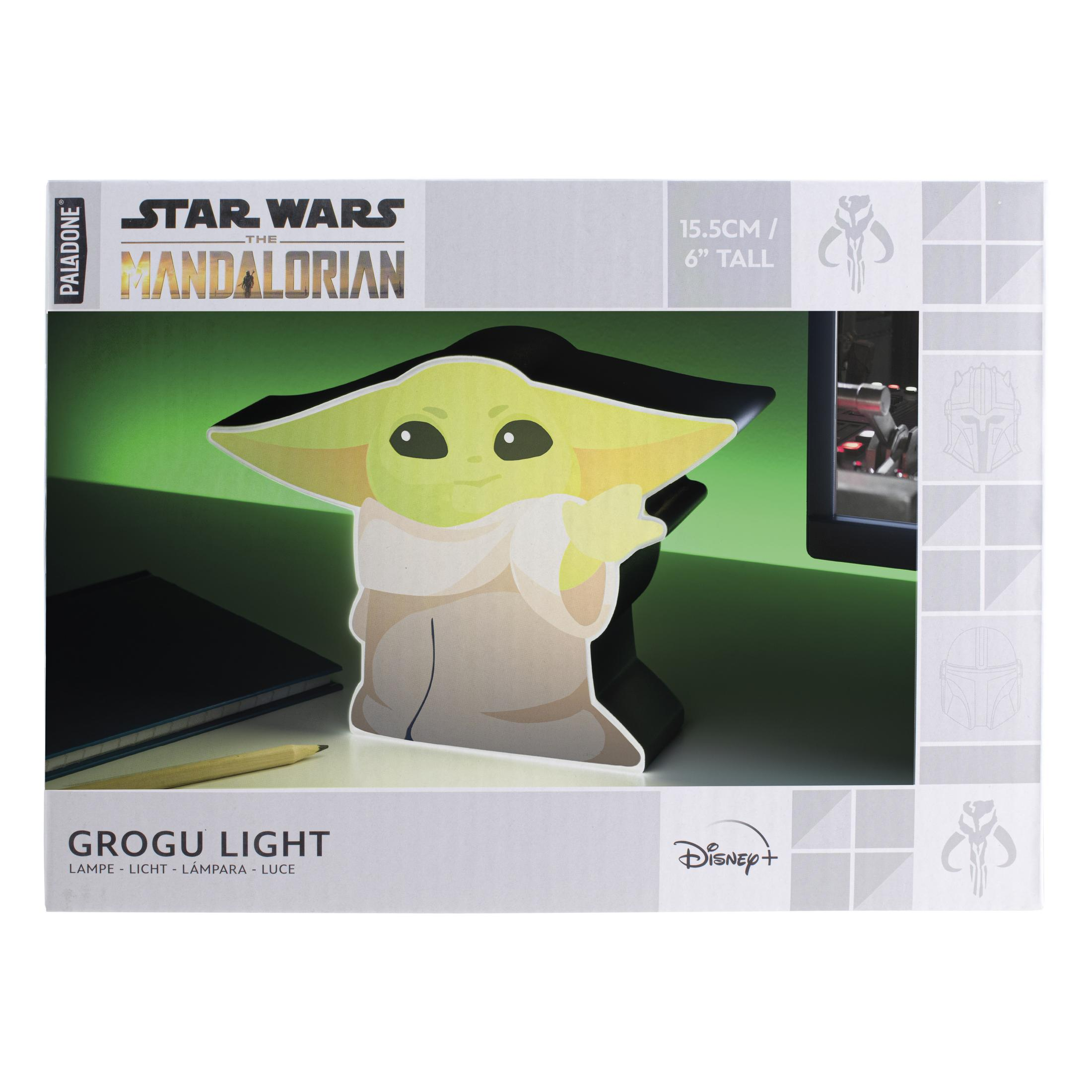 Lampka Grogu z The Mandalorian, wys. 15,5 cm, z książką i ołówkiem.