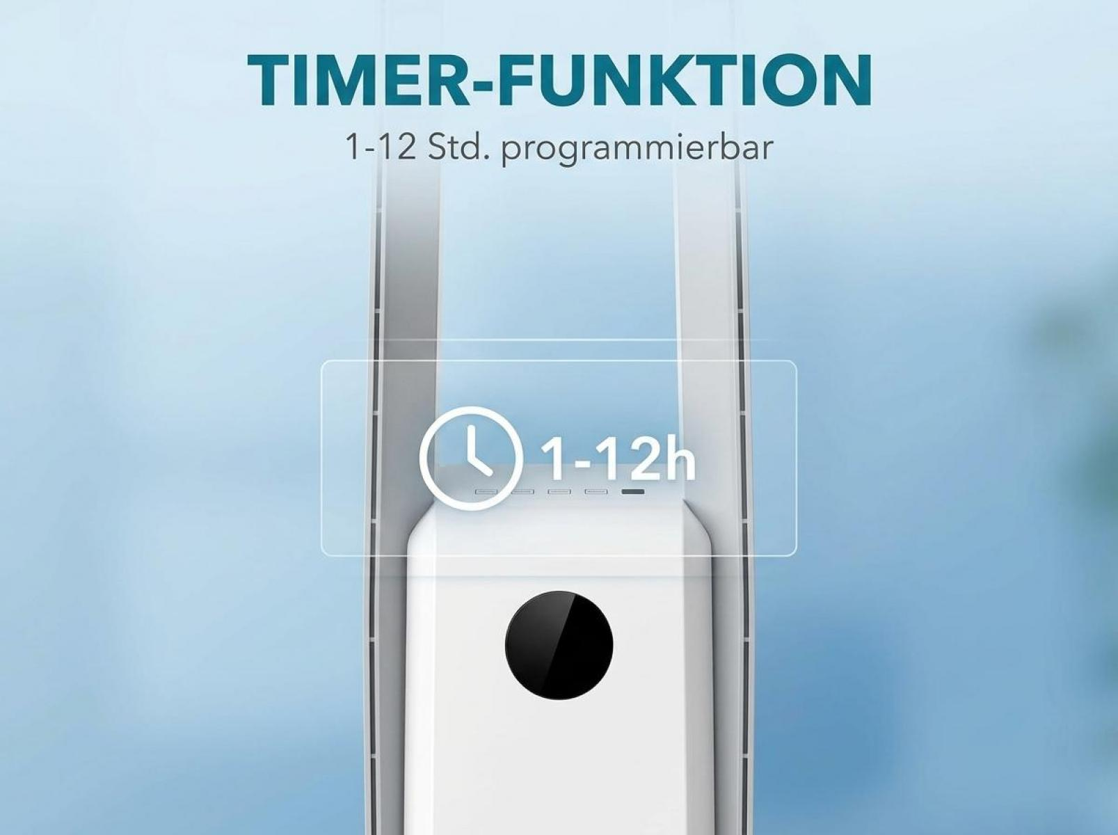 Weiße Einheitz mit Timer-Funktion 1-12 Stunden.
