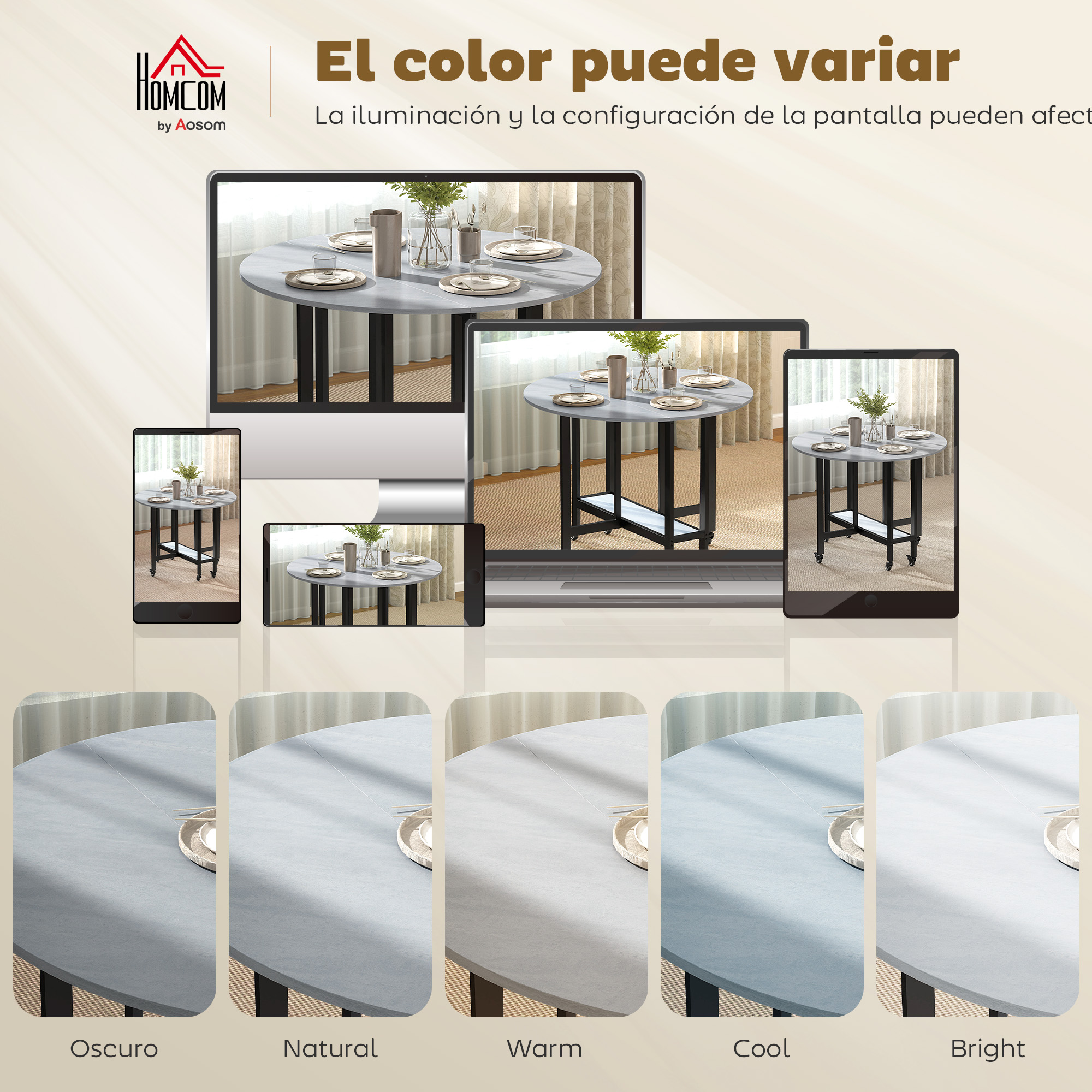 Una mesa redonda con cuatro servicios se muestra en varias pantallas.