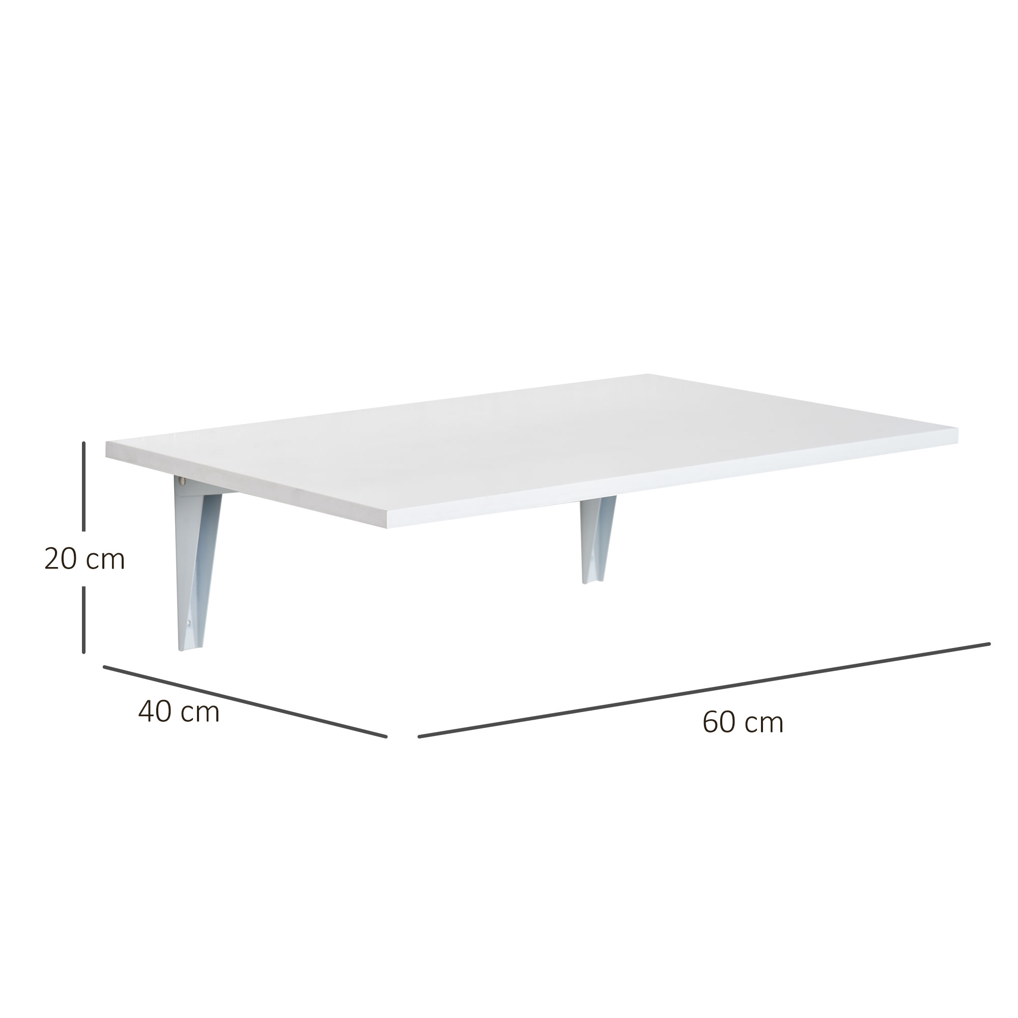 Tablero blanco plegable con soportes grises, dimensiones 60x40 cm.