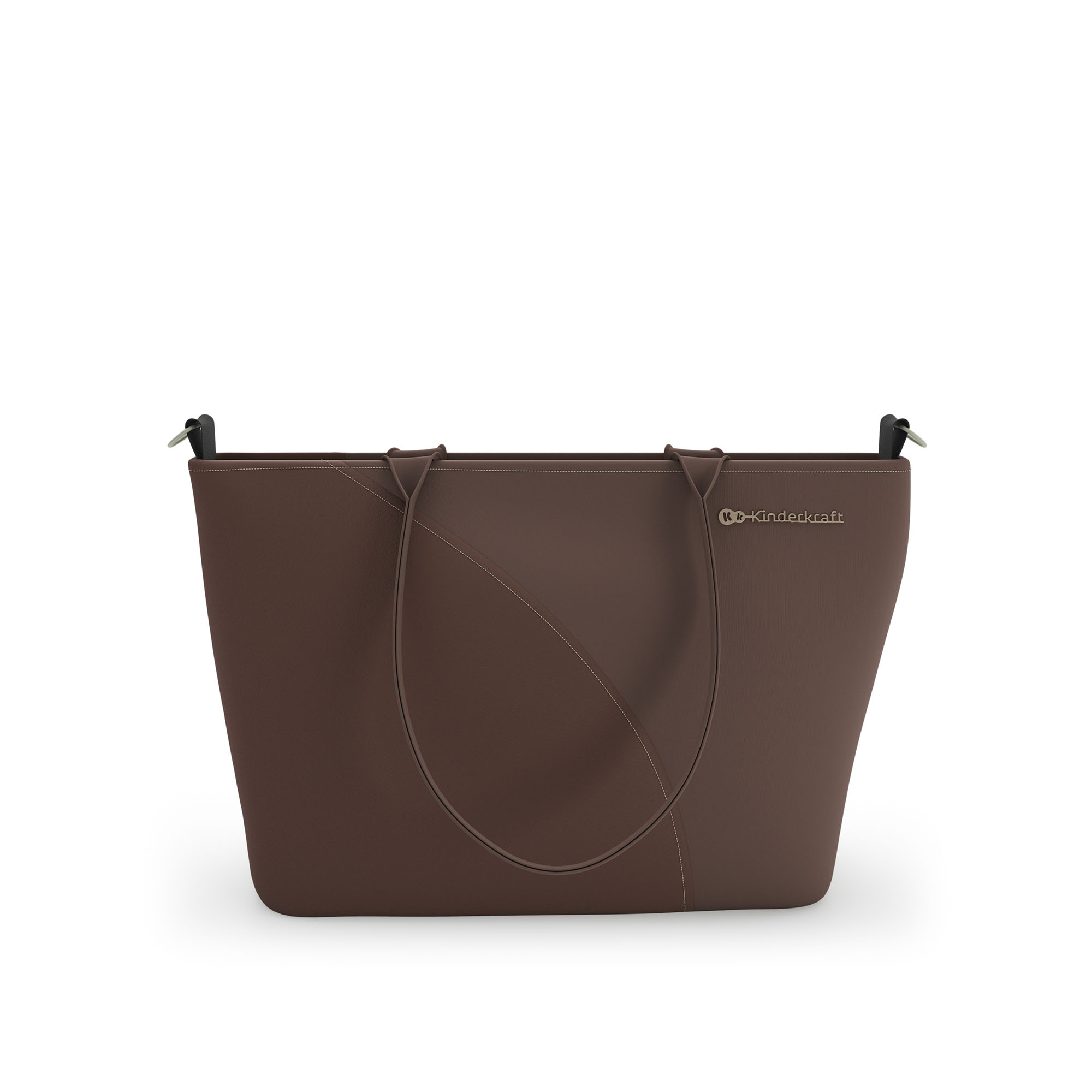 Eine braune Tasche mit Henkeln und dem "Kinderkraft"-Logo auf weißem Hintergrund.