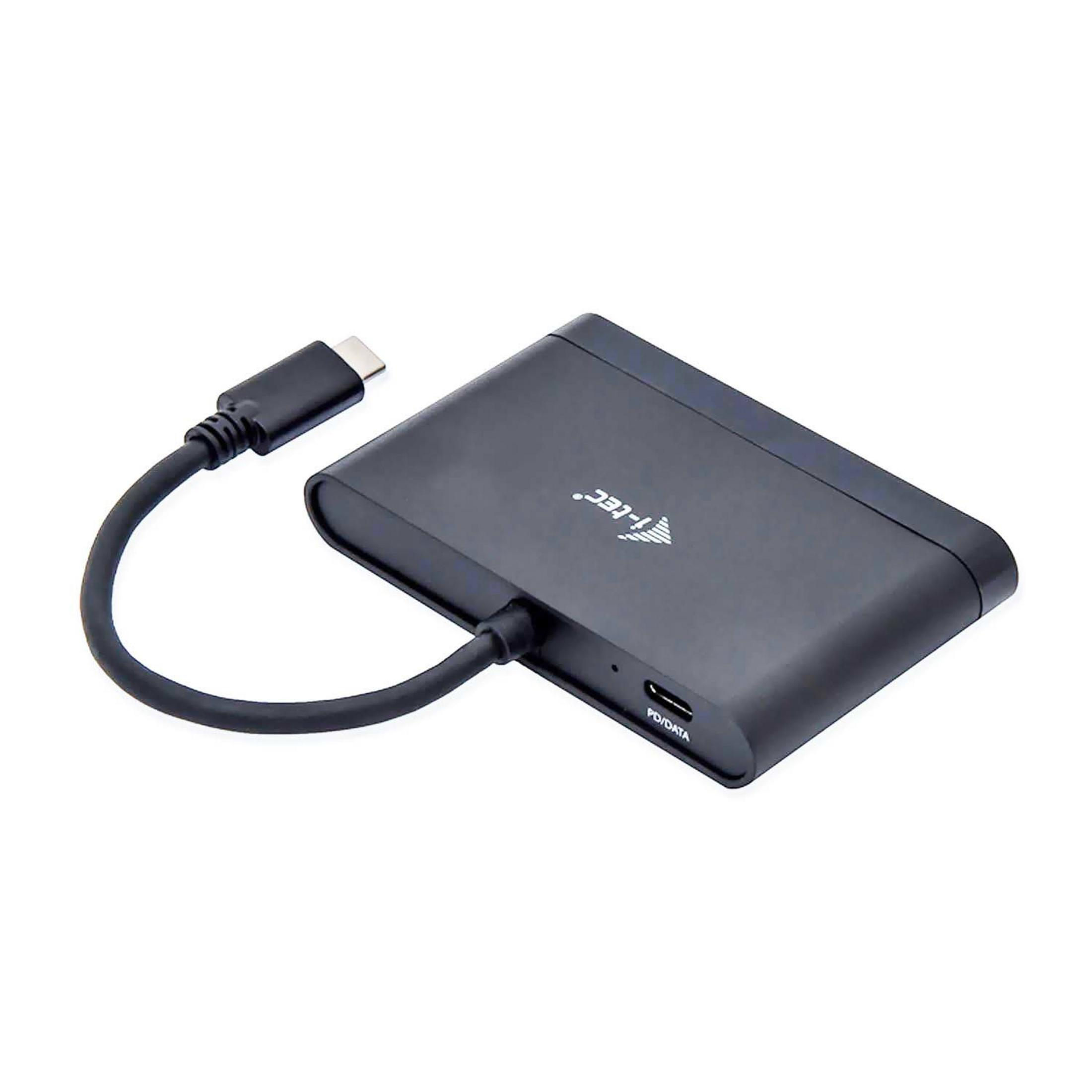 Box esterno per disco rigido nero con cavo USB-C ed etichetta PD/DATA.