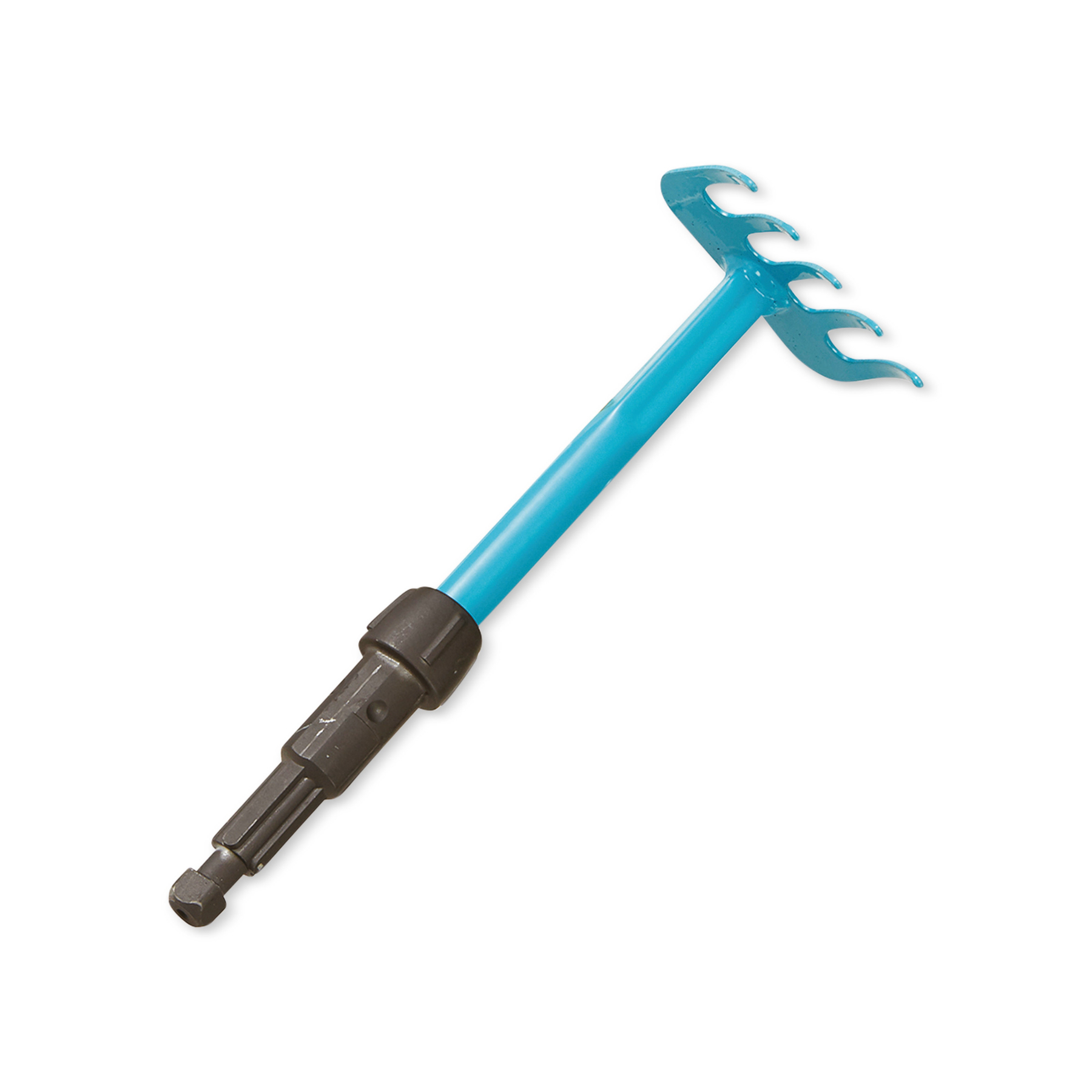 A blue, scaly-looking head on a dark handle piece.