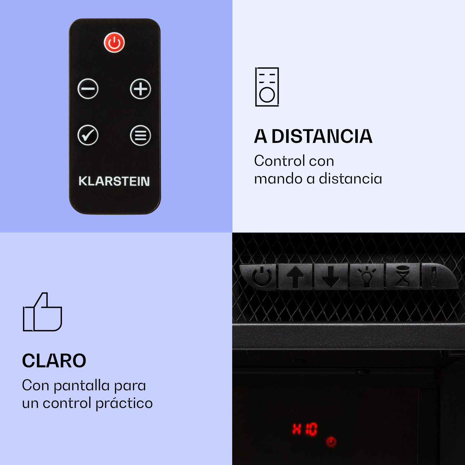 Telecomando nero con icone rosse e bianche e controlli del dispositivo.